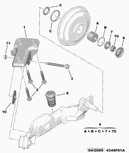 CITROËN 3748.77 - Rear arms stops hubs bearings: 02 pcs. onlydrive.pro