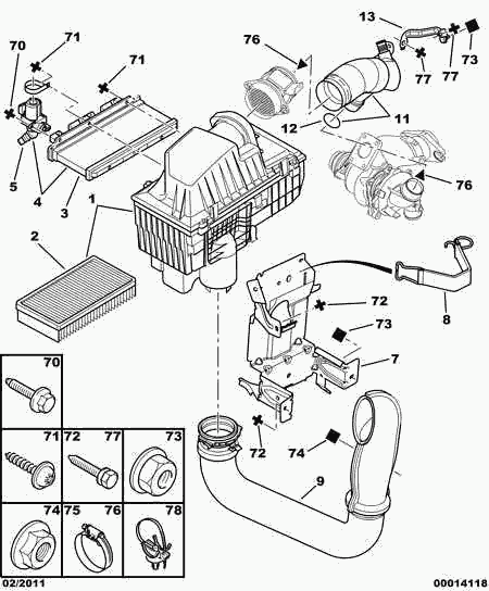 CITROËN 1444 R7 - Air filter air hose air resonator: 01 pcs. onlydrive.pro