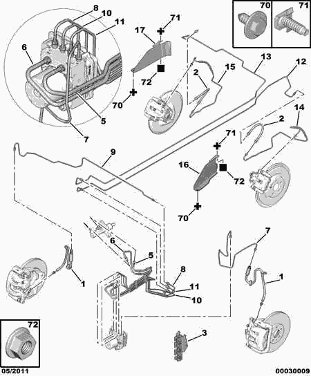 PEUGEOT 4806 67 - Brake piping abs optional: 02 pcs. onlydrive.pro