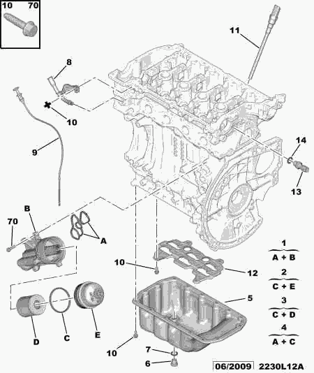 PEUGEOT 1109 AH - Engine oil sump filter probe: 01 pcs. onlydrive.pro