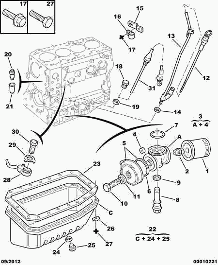 PEUGEOT (DF-PSA) 1109 Y8 - Engine oil sump filter probe: 01 pcs. onlydrive.pro