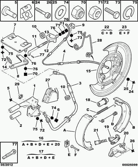 PEUGEOT 4241 L9 - Brake Shoe Set, parking brake onlydrive.pro