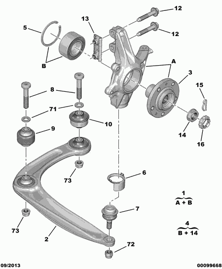 Opel 3350 84 - Front pivots and hubs-hub bearing: 02 pcs. onlydrive.pro