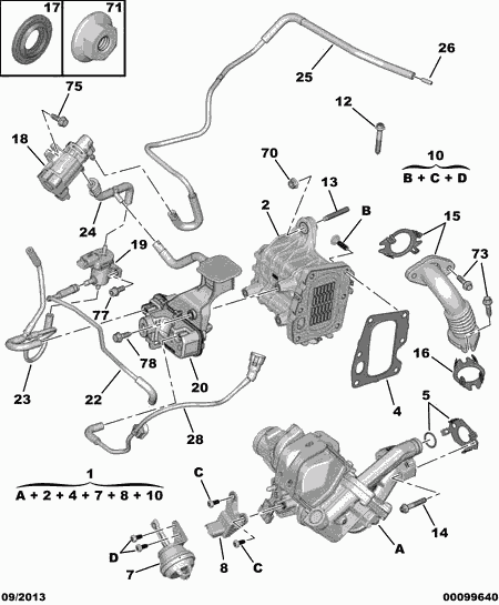 CITROËN 16 100 195 80 - Gas recycling circuit: 01 pcs. onlydrive.pro