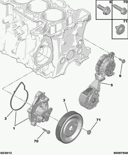 PEUGEOT 98 015 733 80 - Water pump gasket water outl tank: 01 pcs. onlydrive.pro