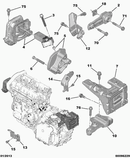 PEUGEOT 96 765 708 80 - Fixing power unit: 01 pcs. onlydrive.pro