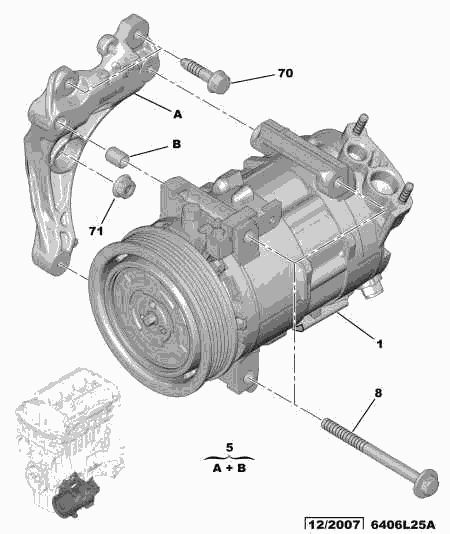 CITROËN 6453.WH - Compressor, air conditioning onlydrive.pro