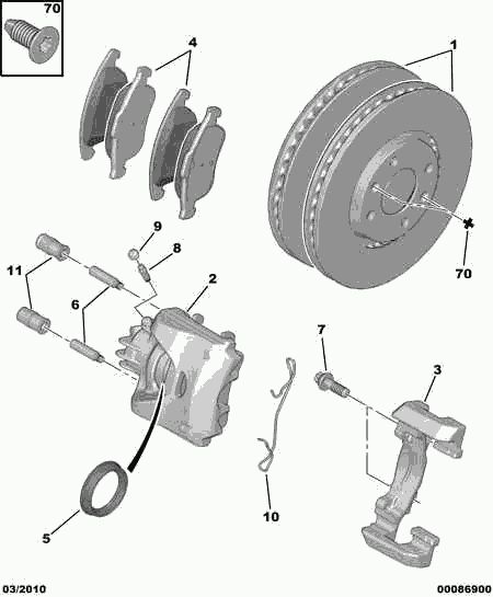 PEUGEOT 4254 C0 - Brake Pad Set, disc brake onlydrive.pro