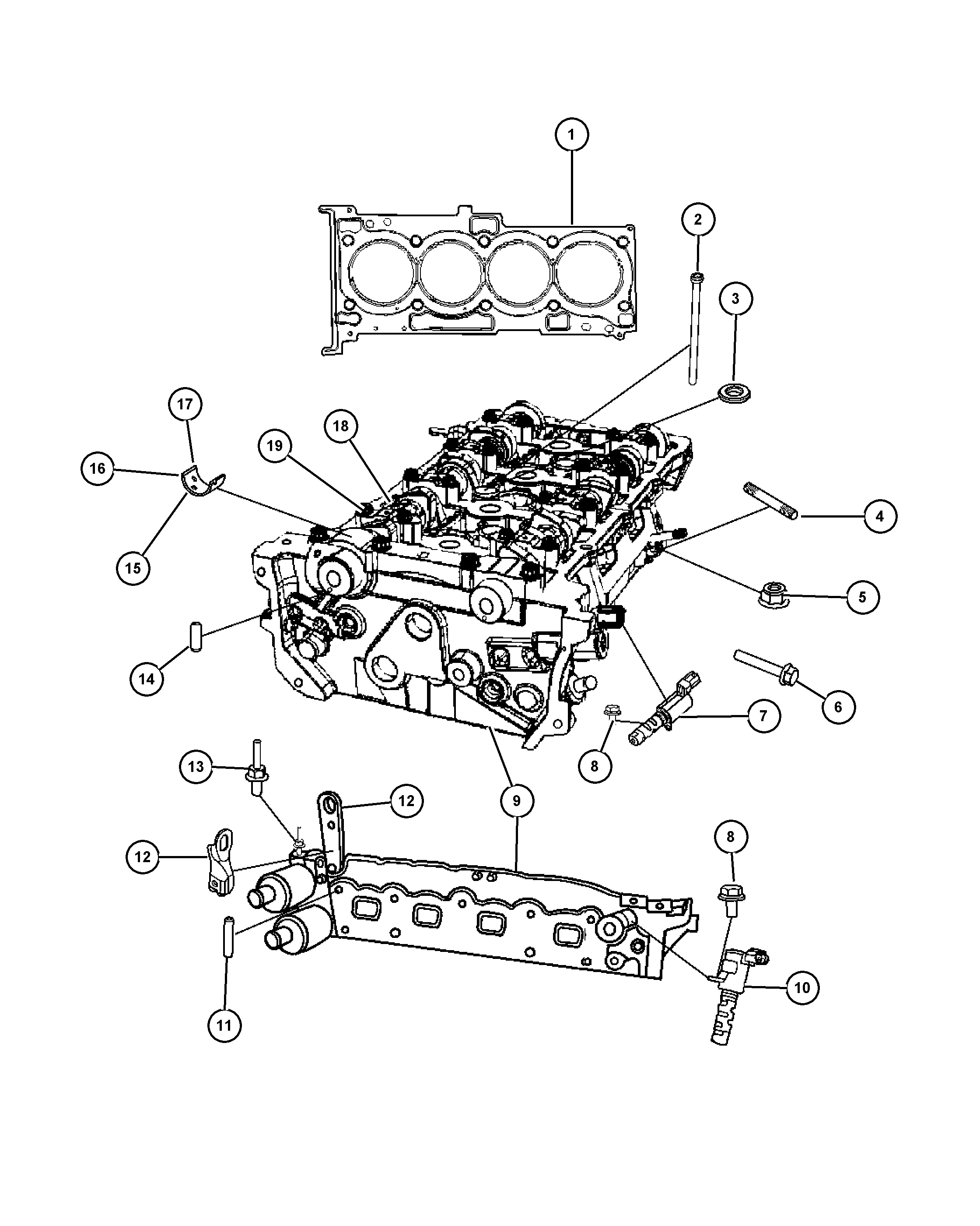 Chrysler 5189 975AA - Cylinder head 1.8l [eba]: 1 pcs. onlydrive.pro