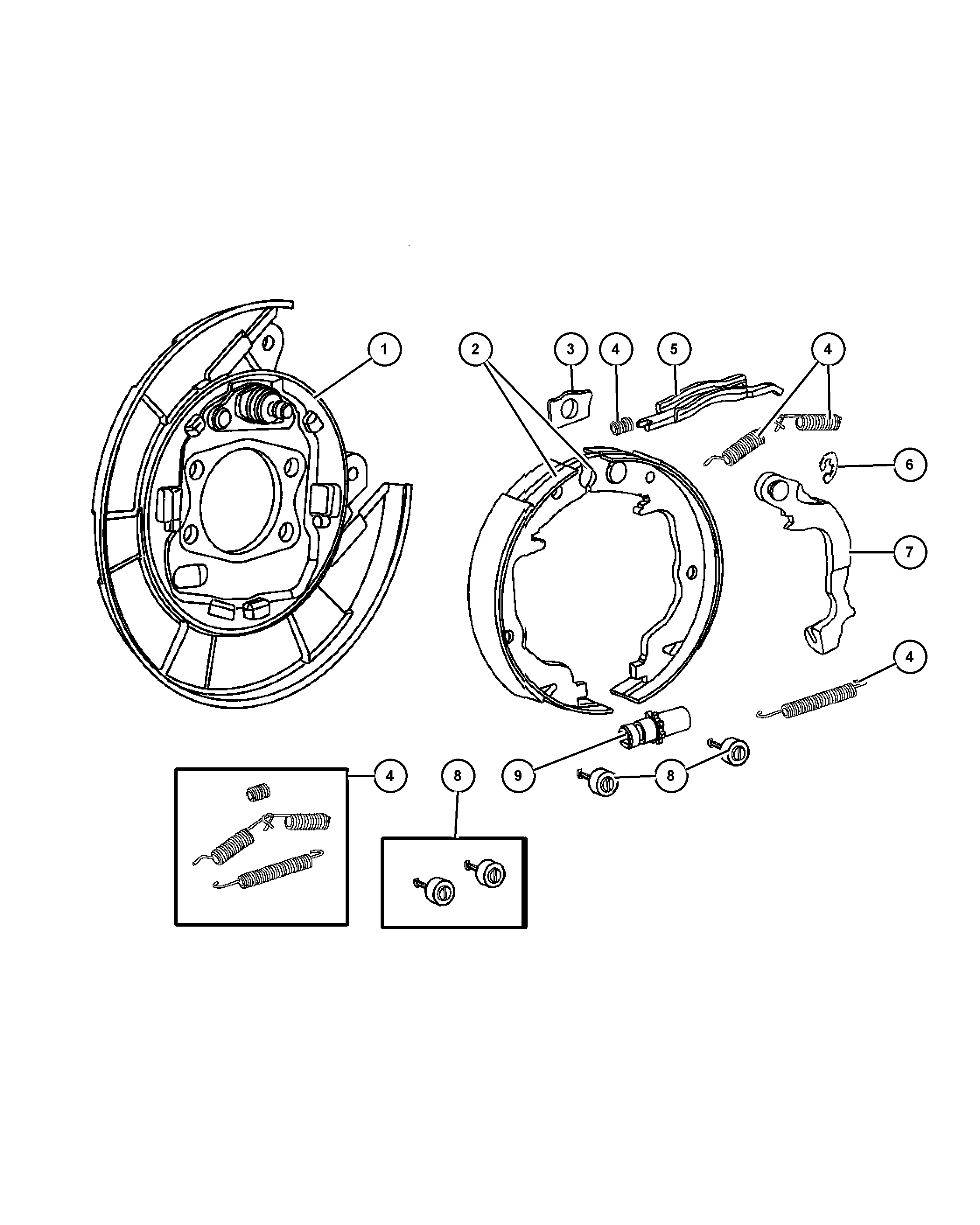 Chrysler 5191 215AA - Комплект тормозов, ручник, парковка onlydrive.pro