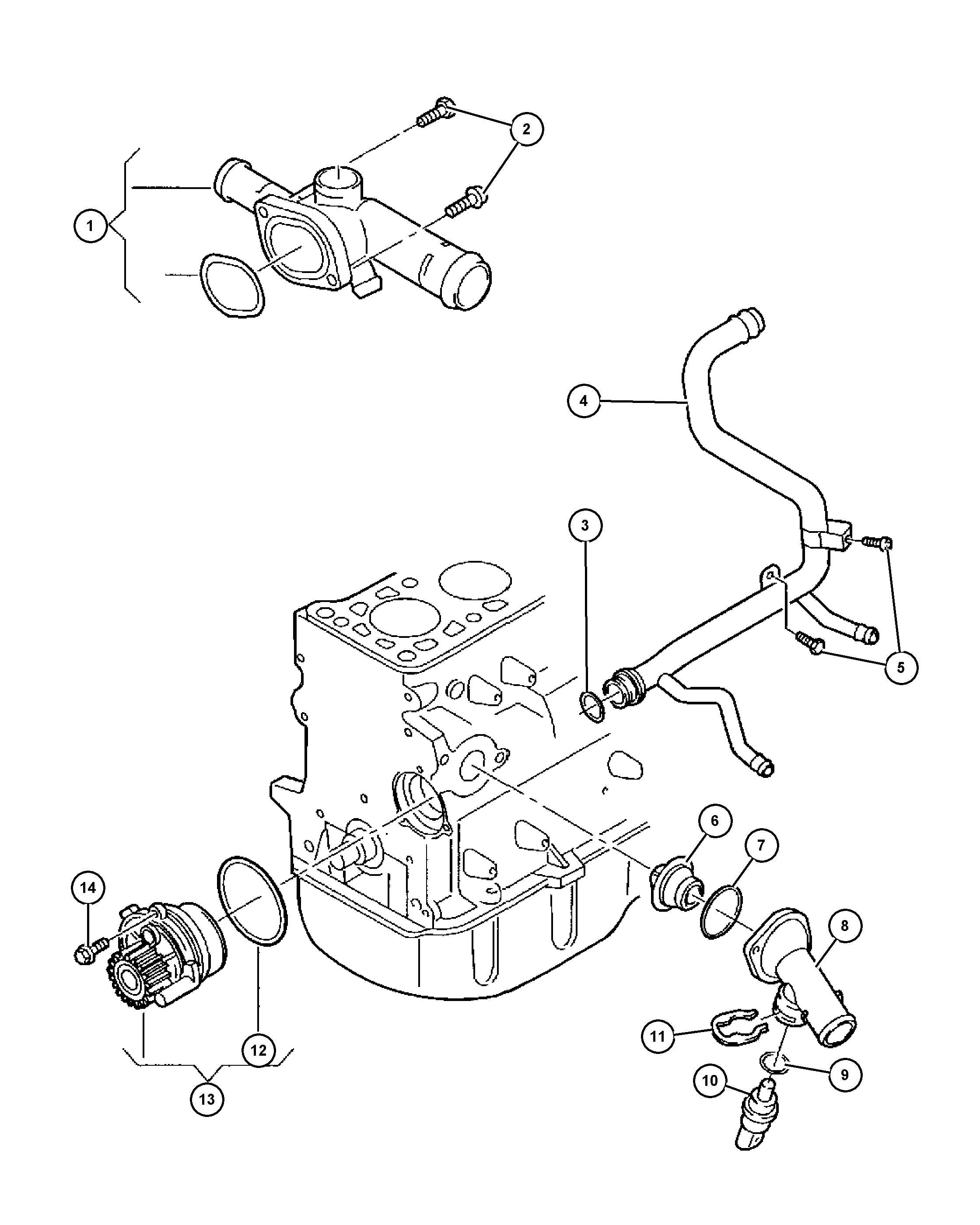 Chrysler 68 000 693 AA - Water pump and plumbing 2.0l diesel [ecd]: 1 pcs. onlydrive.pro