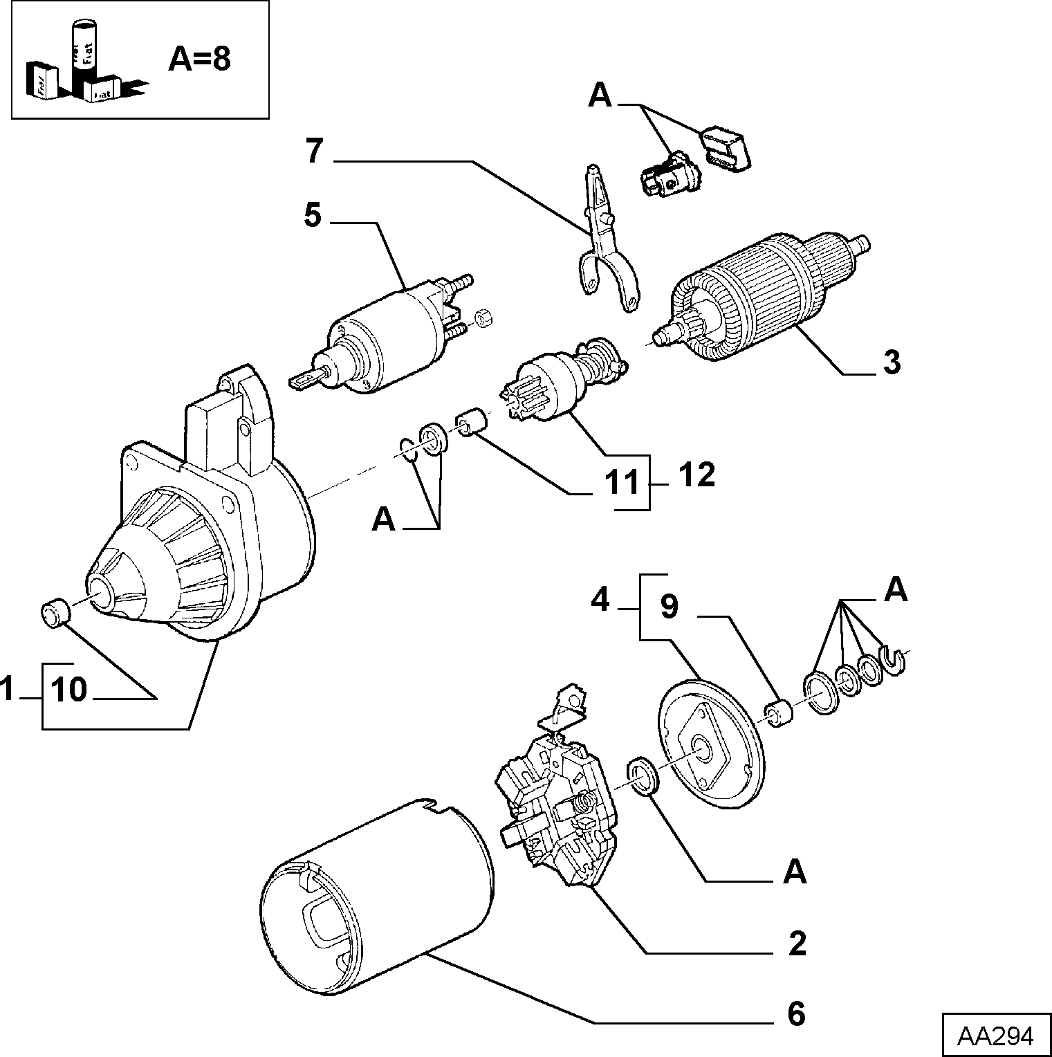 FIAT 60734324 - Bendix, starter pinion onlydrive.pro