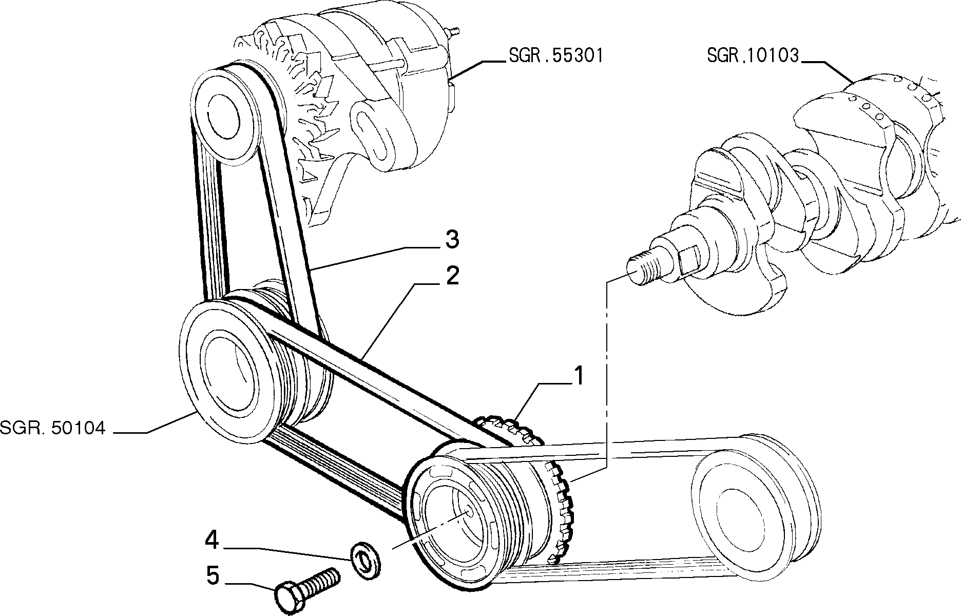 FIAT 46542303 - Various controls (belts and pulleys) (var.: 4/rev.: 0): 01 pcs. onlydrive.pro