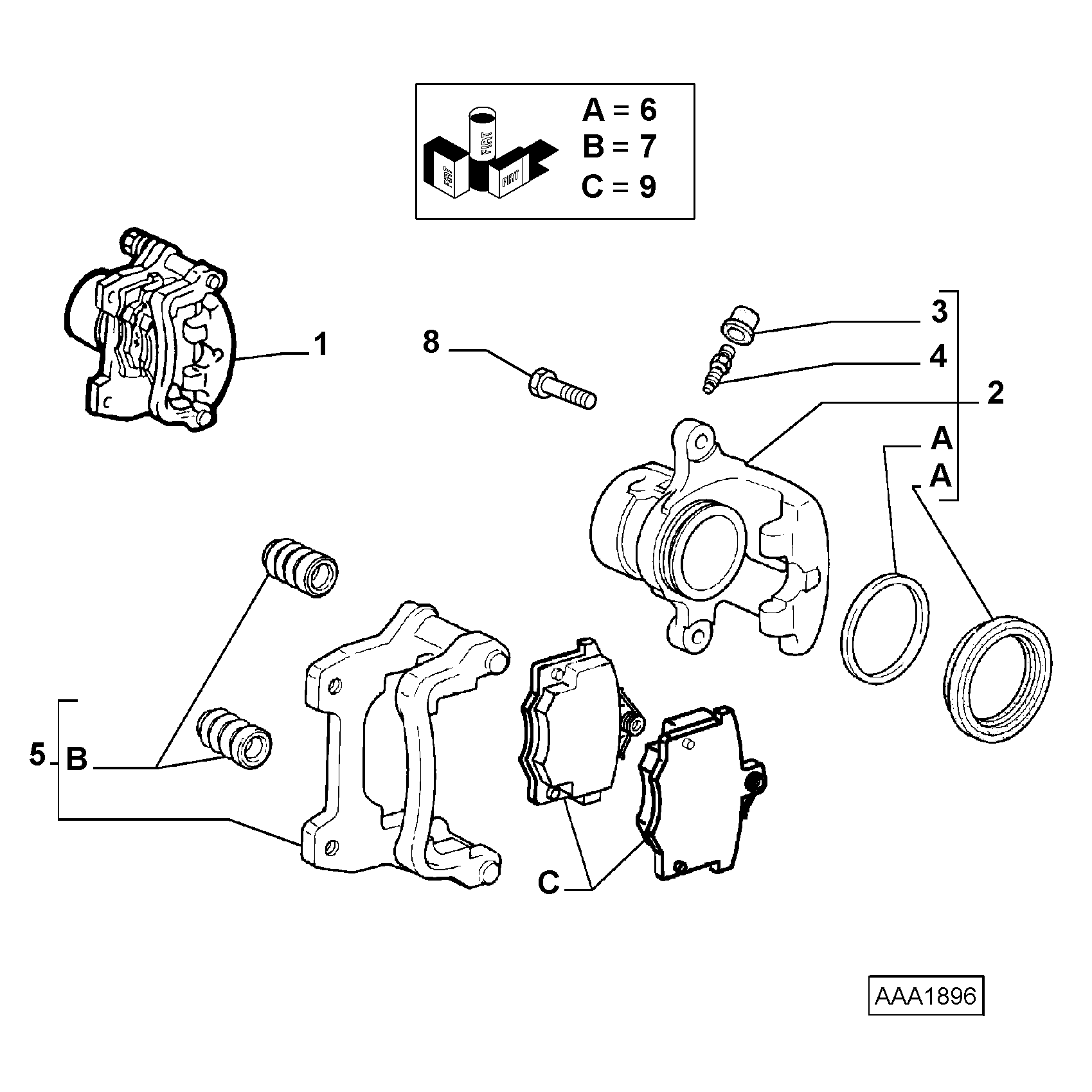 FIAT 5892735 - 714776000 - front caliper rh (var.: 1/rev.: 0), (pnc:2; №1): 01 pcs. onlydrive.pro