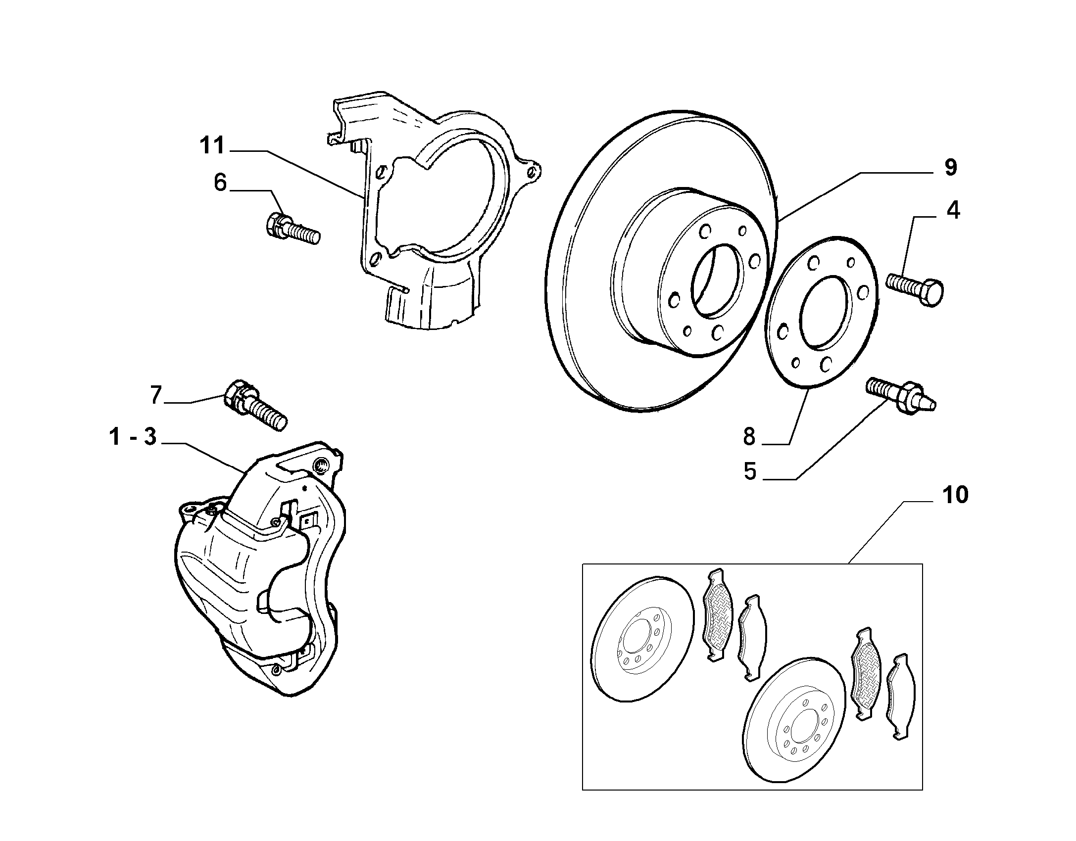 FIAT 735331924 - Front wheel brakes (var.: 1/rev.: 0): 01 pcs. onlydrive.pro