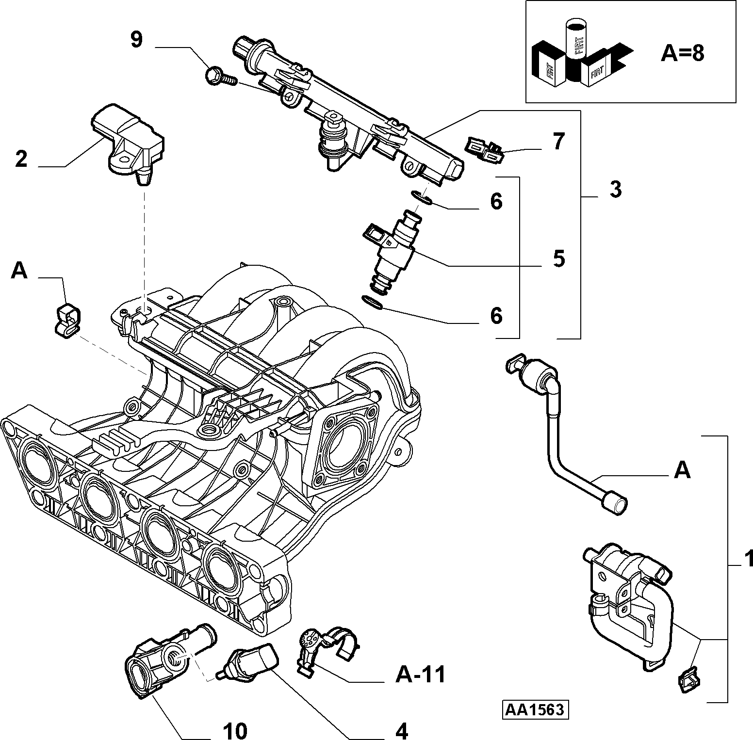 FIAT 71732447 - 46799545 - air duct system  (var.: 1/rev.: 0), (pnc:1; №2): 01 pcs. onlydrive.pro