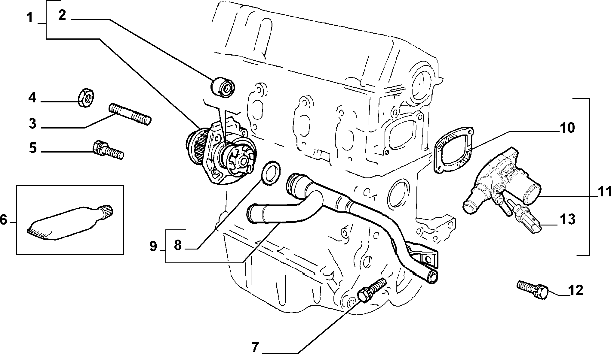 Chrysler 55184081 - Water pump and lines (var.: 1/rev.: 0): 01 pcs. onlydrive.pro