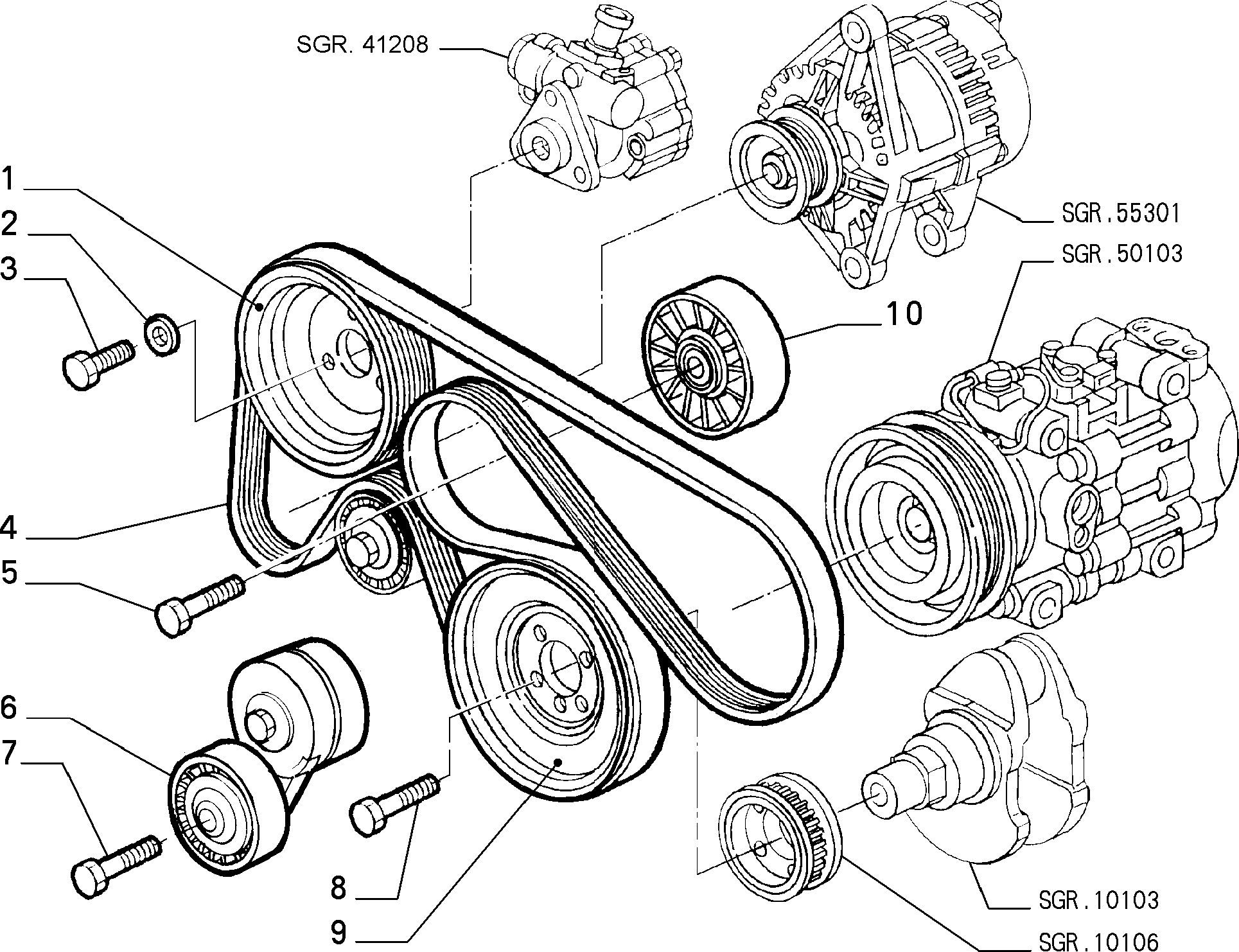 FIAT 71753670 - Various controls (belts and pulleys) (var.: 3/rev.: 0): 01 pcs. onlydrive.pro