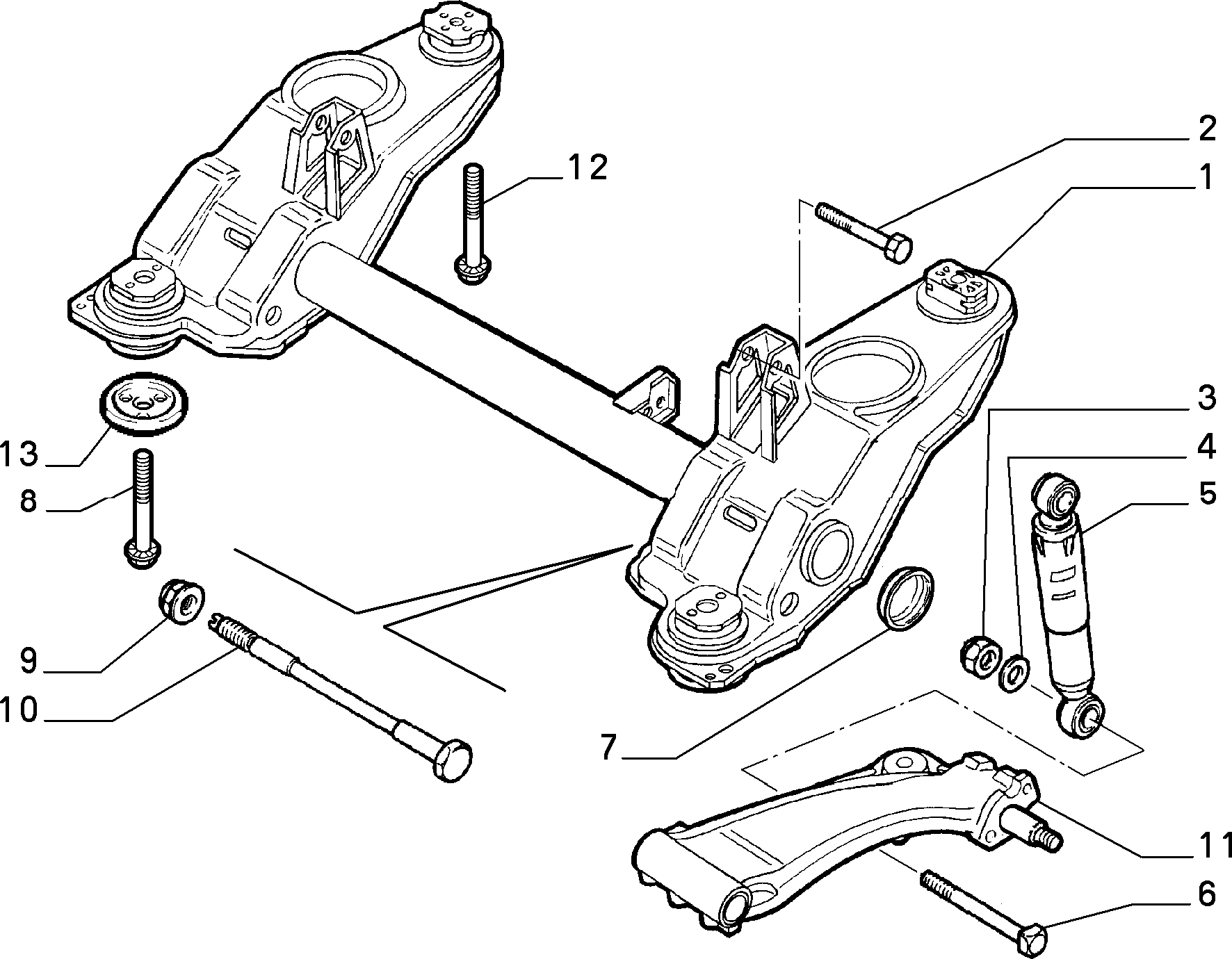 FIAT 7777585 - Rear suspension (var.: 1/rev.: 0): 02 pcs. onlydrive.pro