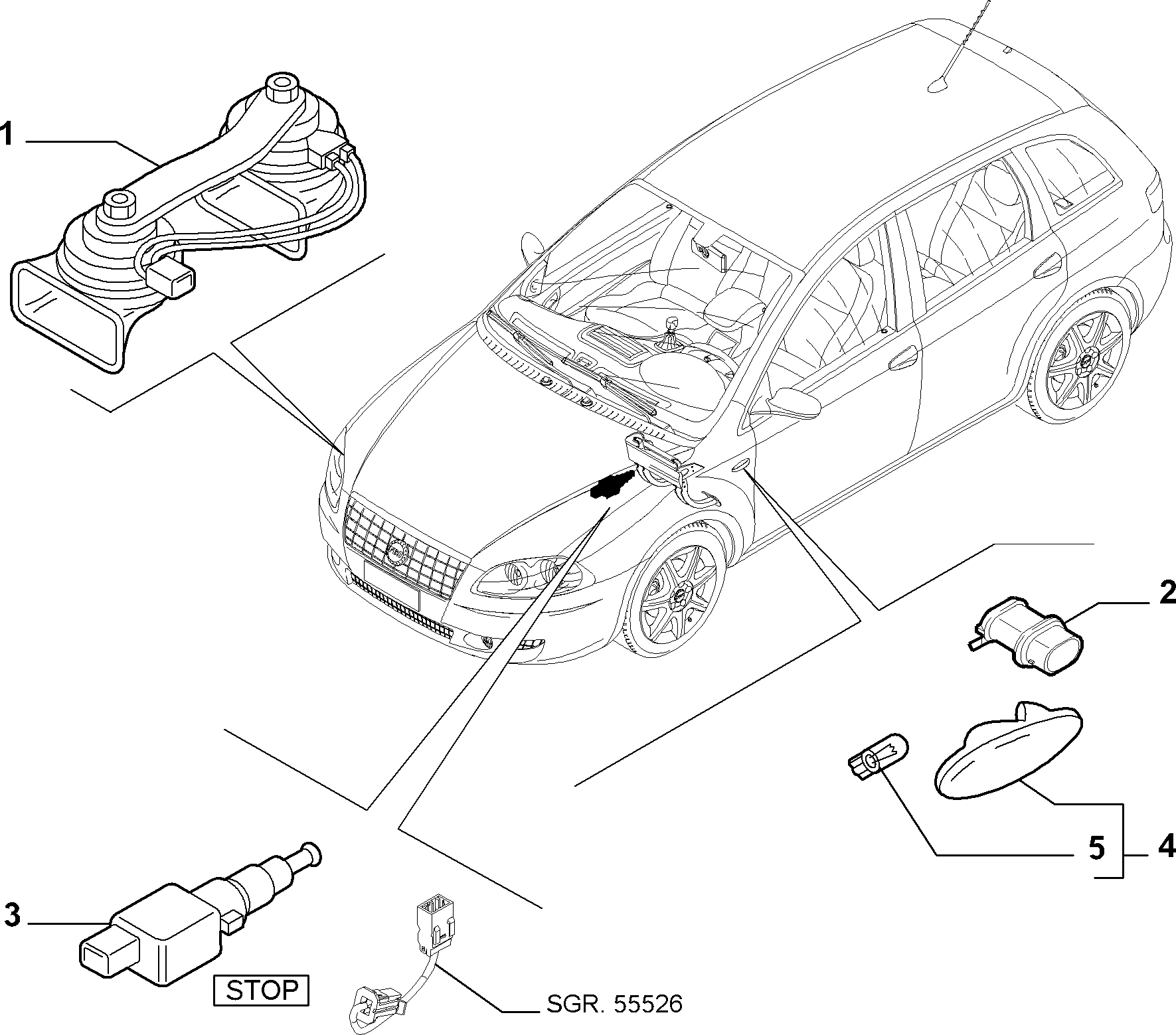 Chrysler 46840510 - Signalling devices (var.: 1/rev.: 0): 01 pcs. onlydrive.pro