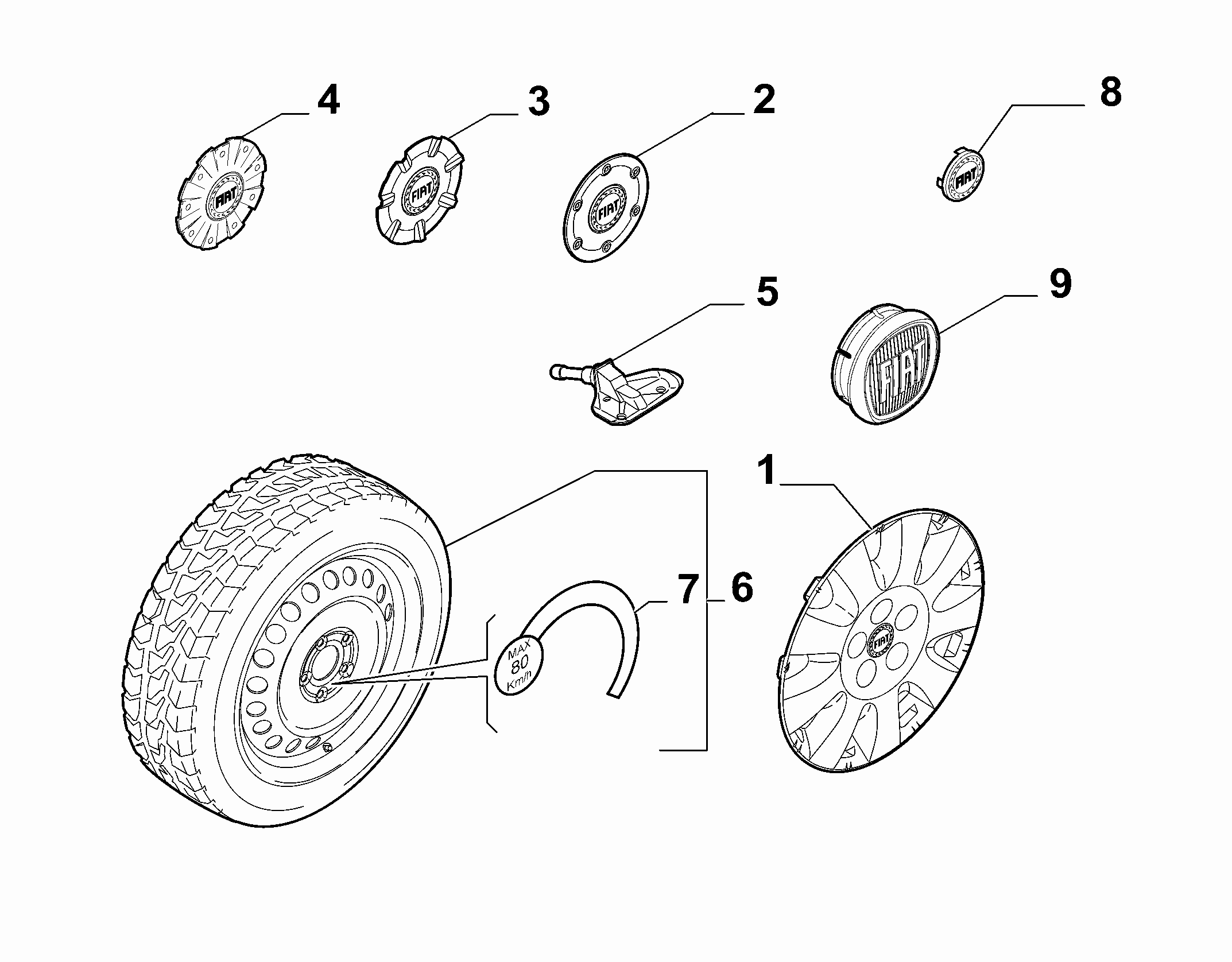 Chrysler 51839114 - Wheels (var.: 2/rev.: 0): 04 pcs. onlydrive.pro