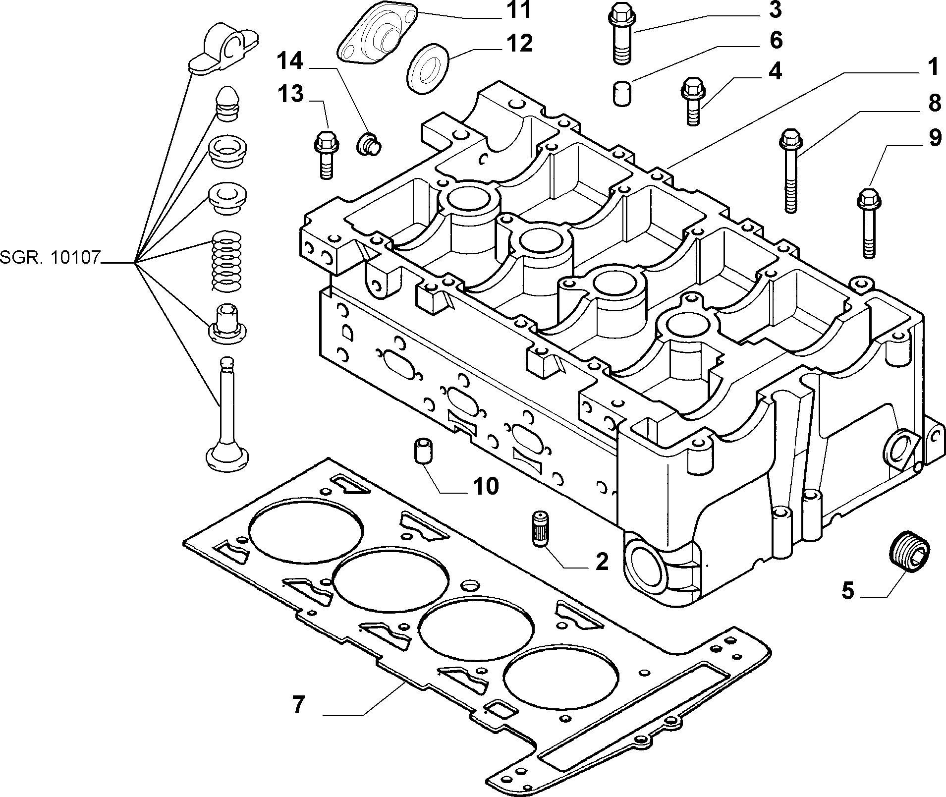 FIAT 71739374 - Bolt Kit, cylinder head onlydrive.pro