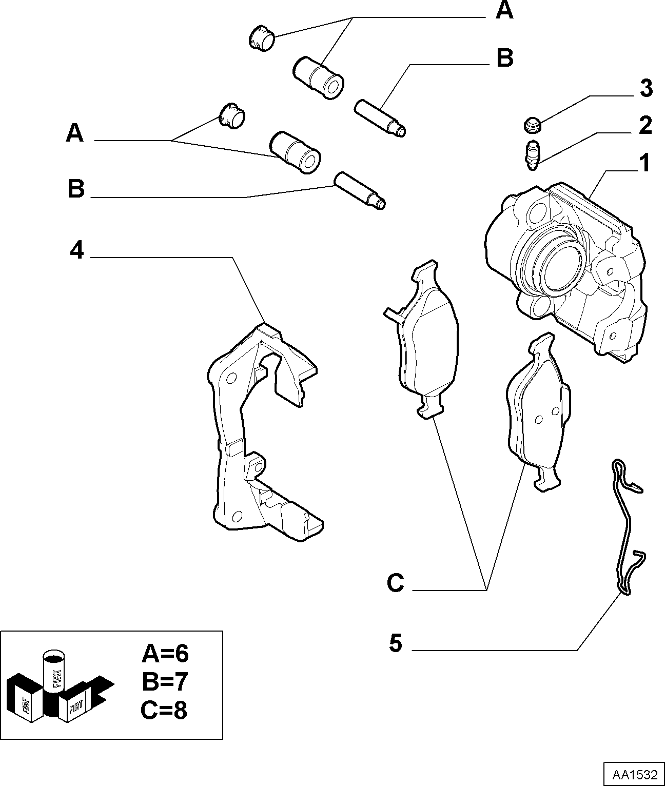 FIAT 77364224 - Brake Pad Set, disc brake onlydrive.pro