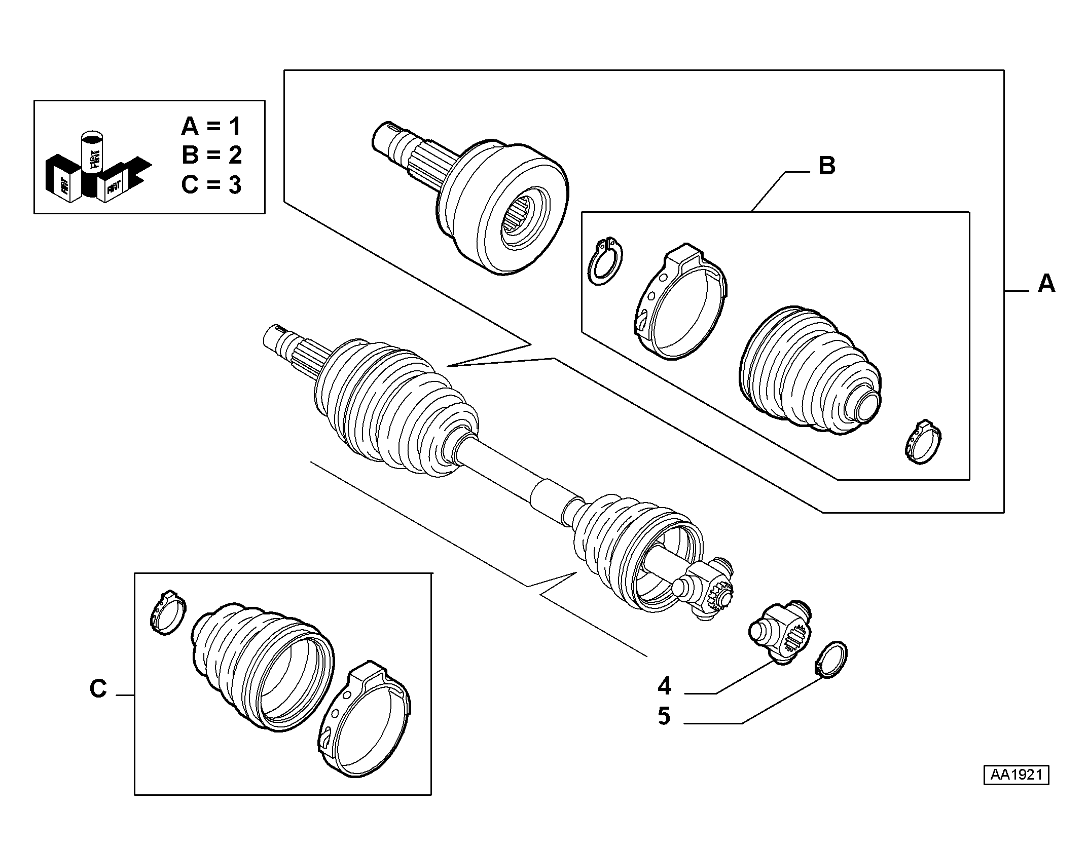 FIAT 46308669 - 51955481 - shaft left (var.: 1/rev.: 0), (pnc:1; №1): 01 pcs. onlydrive.pro