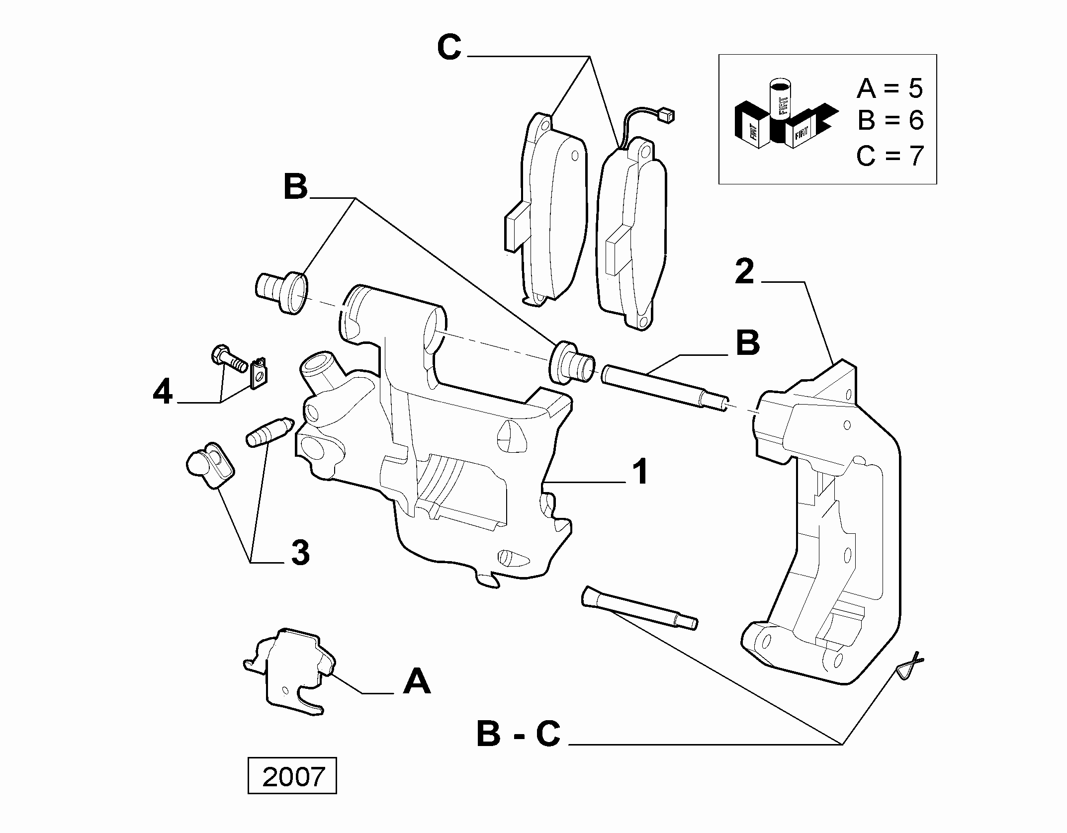 FIAT 77364676 - 51848638 - front caliper left (var.: 1/rev.: 0), (pnc:1; №1): 01 pcs. onlydrive.pro