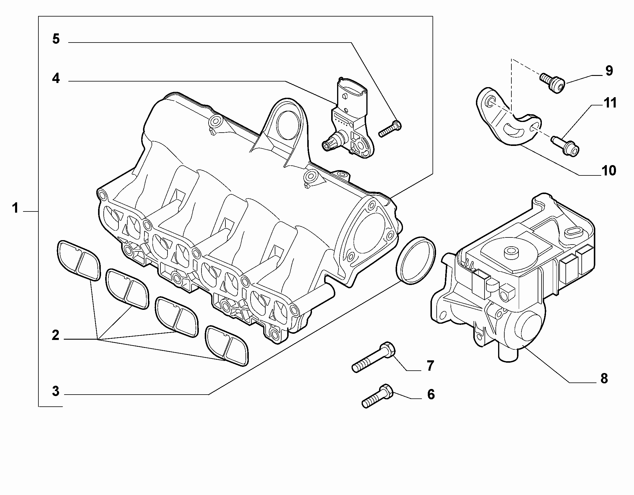 DAEWOO 55206797 - Intake manifold and butterfly clips (var.: 3/rev.: 0): 1 pcs. onlydrive.pro