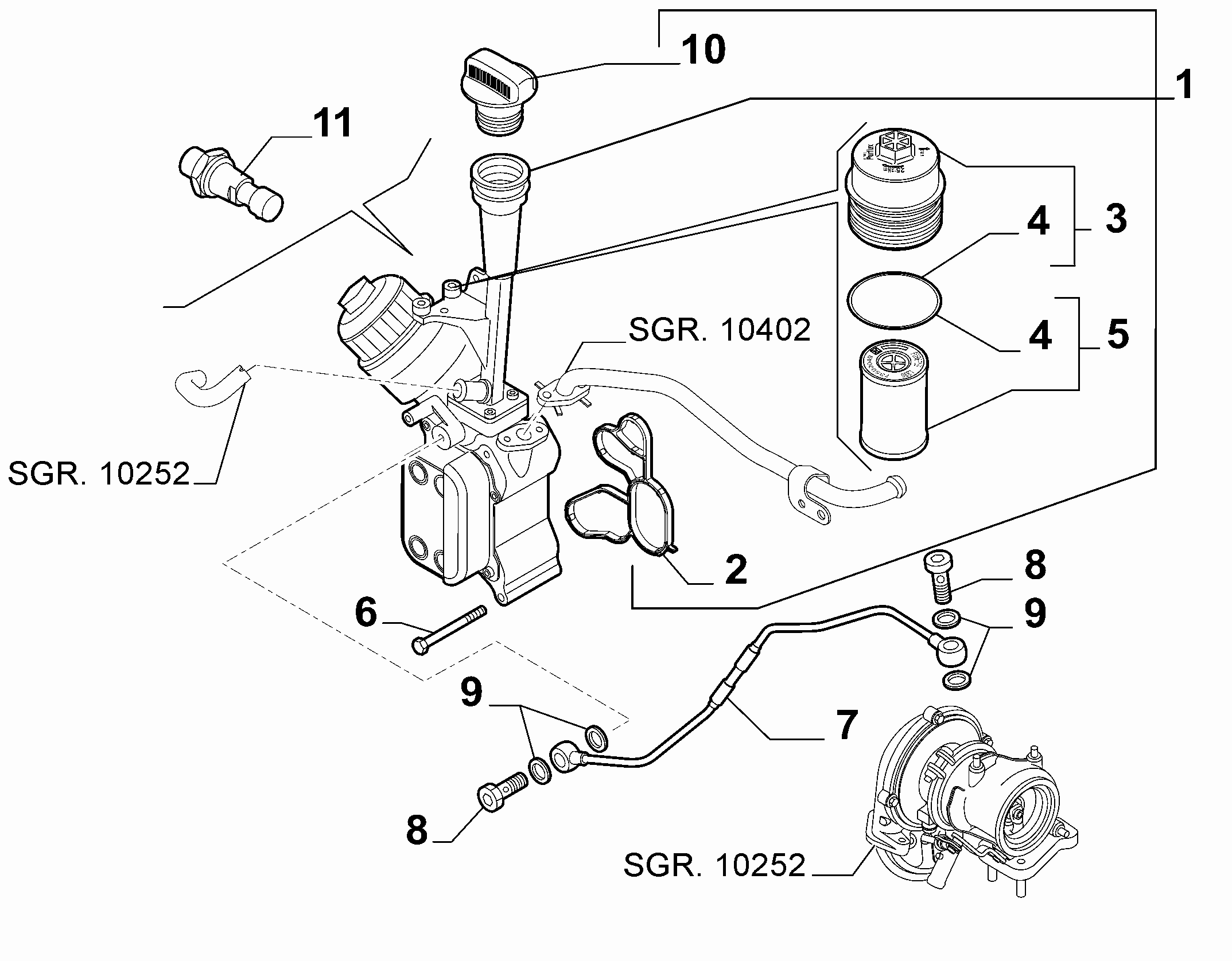 Opel 55197217 - Tihendikomplekt,õliradiaator onlydrive.pro