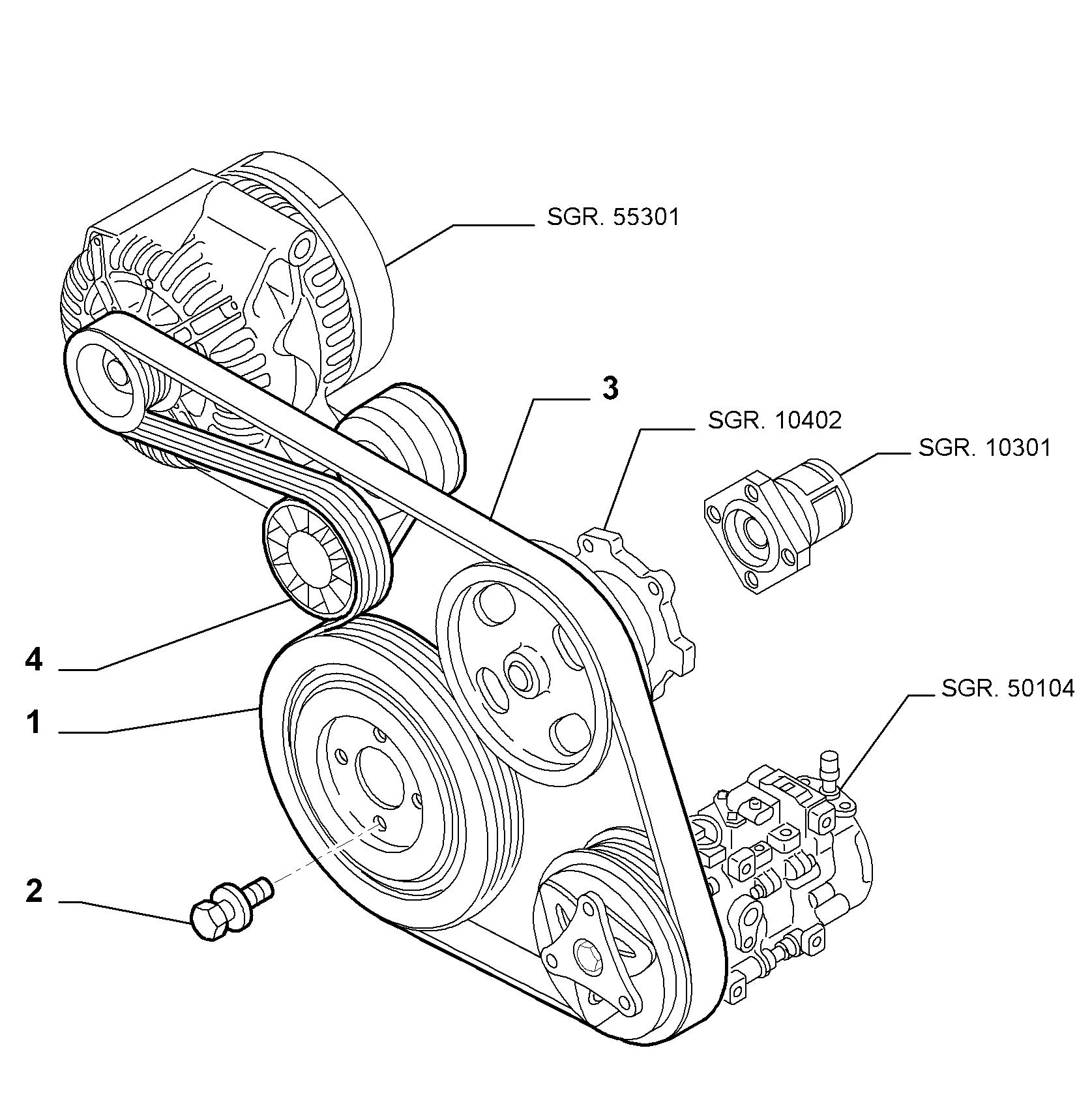 FIAT 51821652 - Belts and pulleys (var.: 1/rev.: 0): 1 pcs. onlydrive.pro