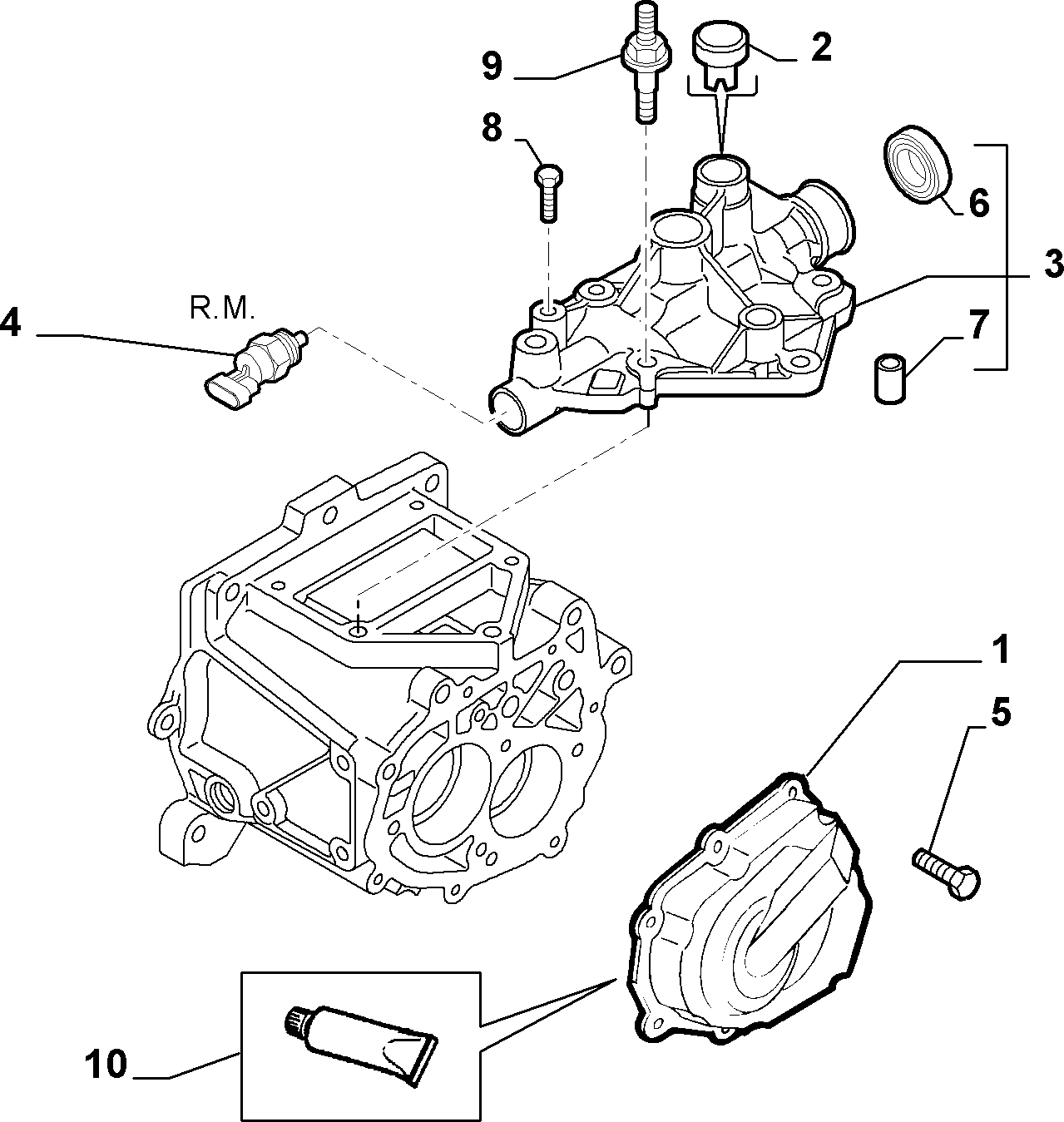 Chrysler 55203408 - Transmission and differential unit, casing and covers (var.: 2/r: 01 pcs. onlydrive.pro