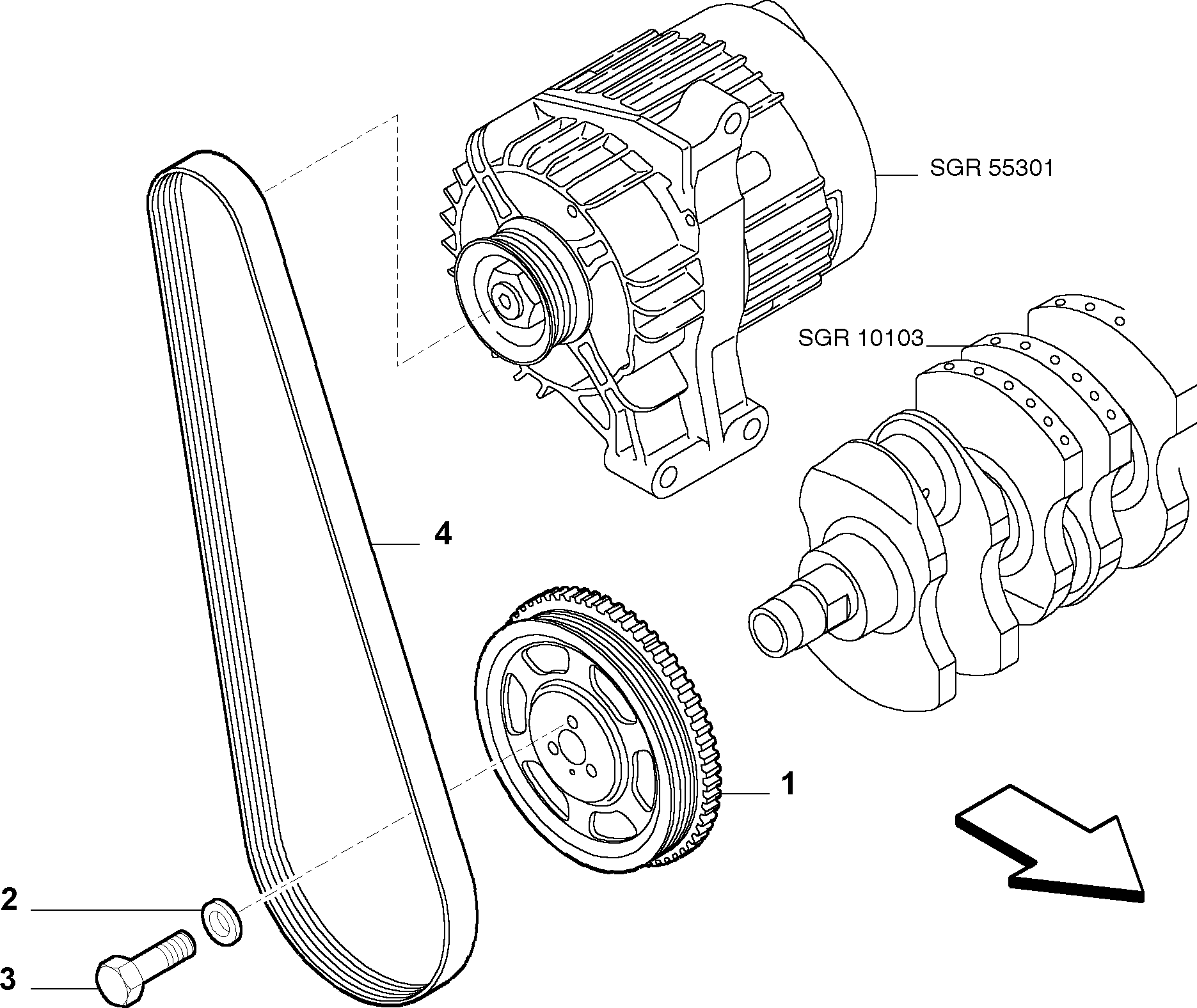 FIAT 55192966 - Rihmaratas,väntvõll onlydrive.pro