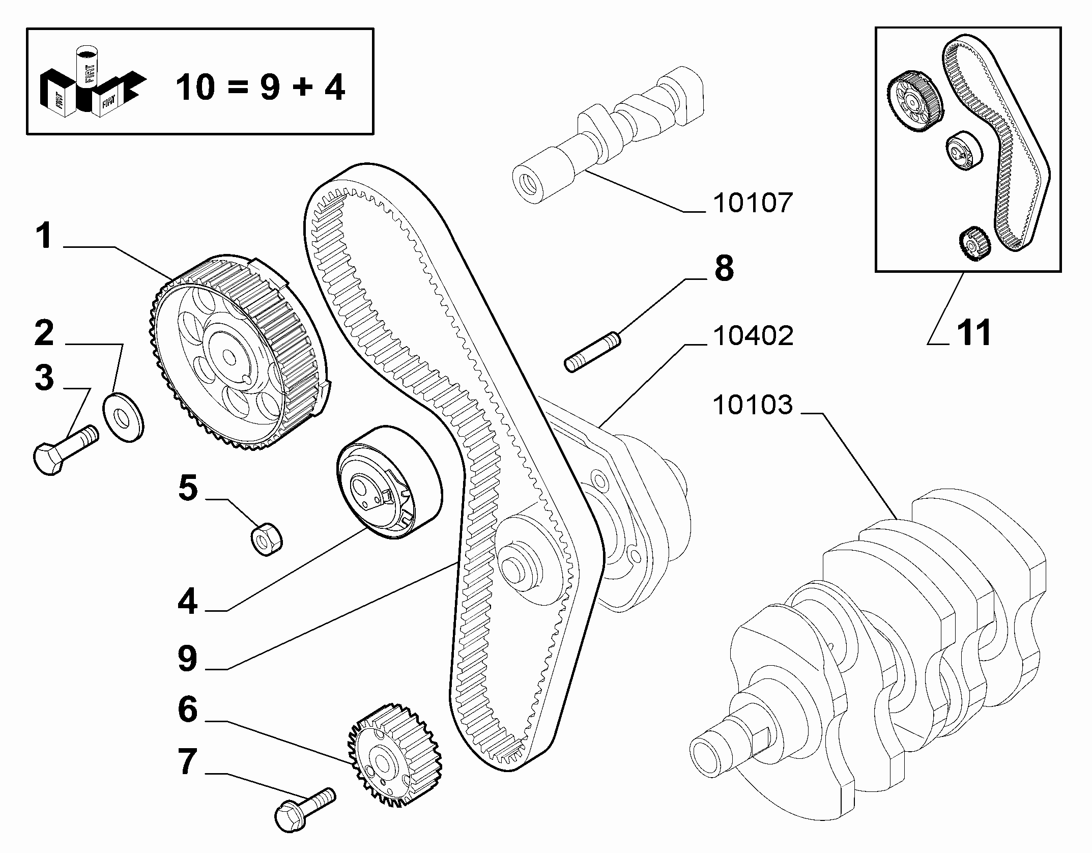 FIAT 71775900 - Комплект зубчатого ремня ГРМ onlydrive.pro