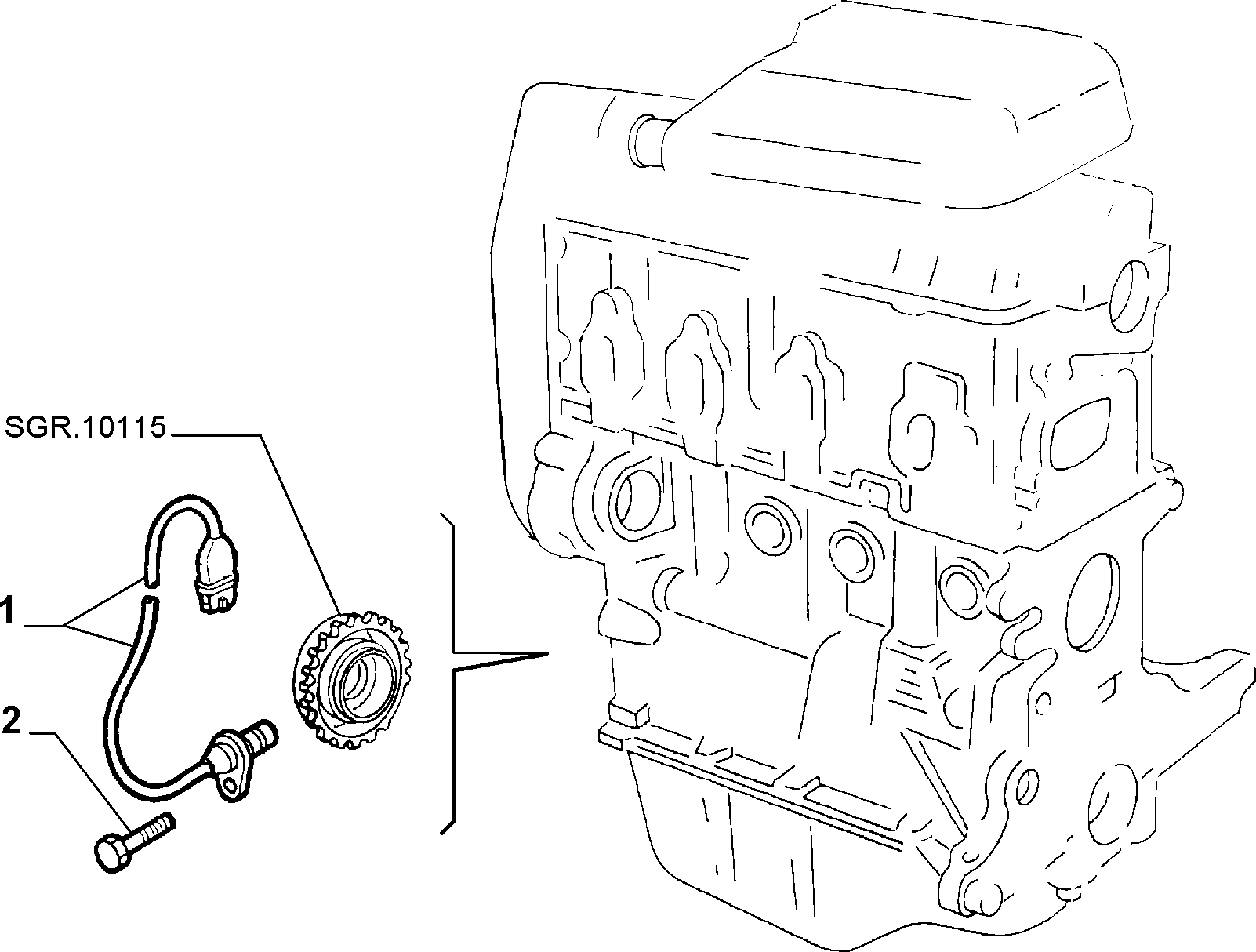 FIAT 55187380 - Jutiklis, alkūninio veleno impulsas onlydrive.pro