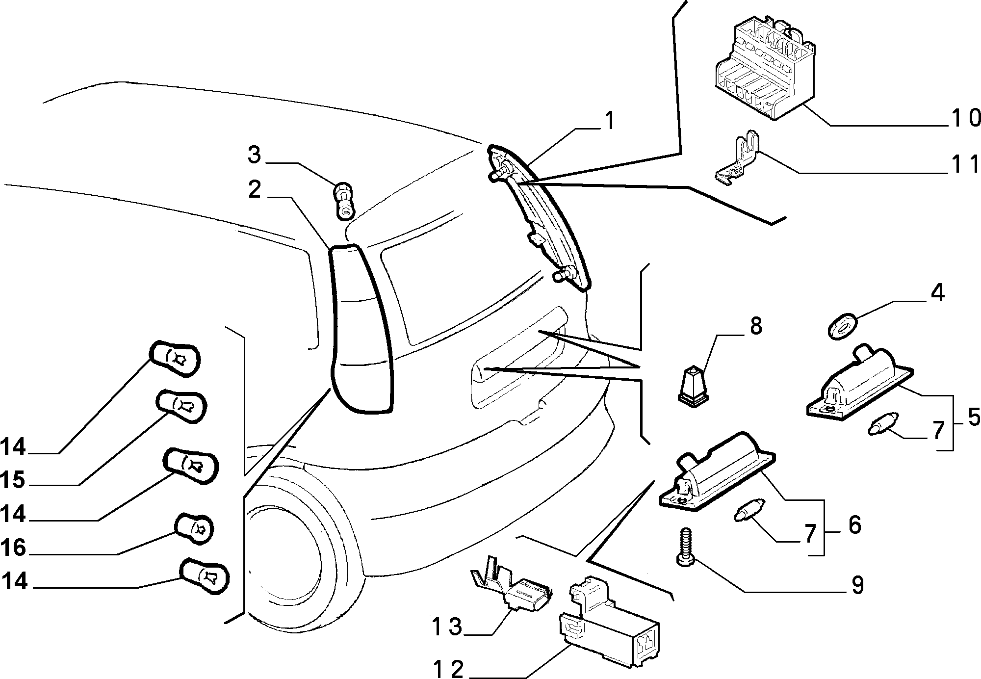 FIAT 14148190 - Kvēlspuldze, Bremžu signāla lukturis onlydrive.pro