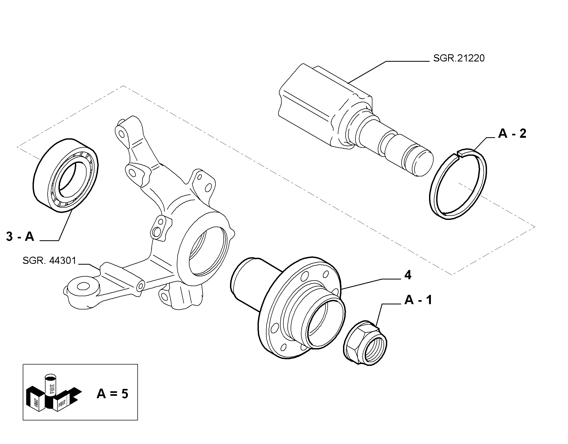 FIAT 766 7265 - Wheel Hub onlydrive.pro