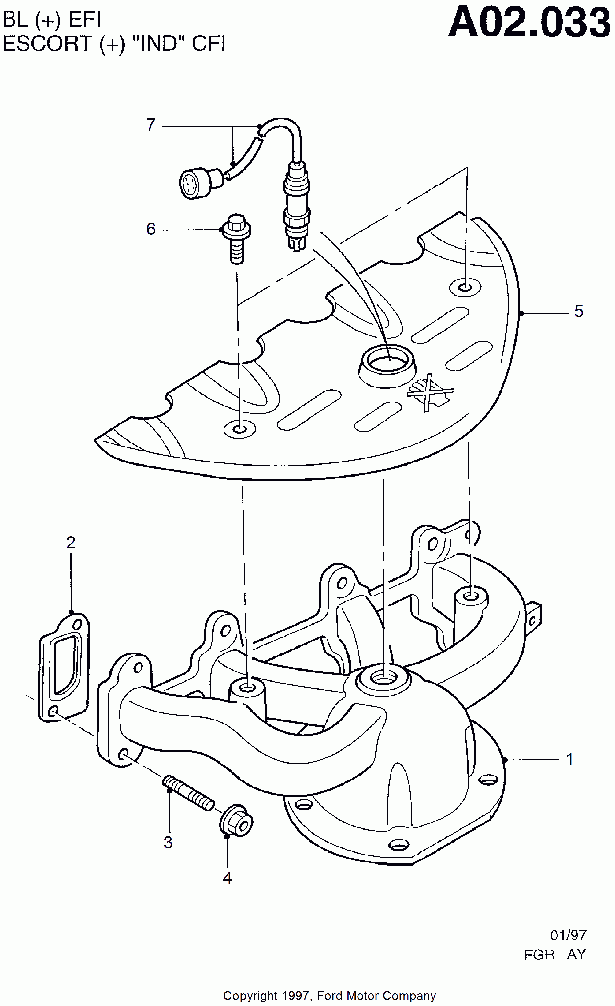 FORD 1 013 764 - Exhaust manifold: 1 pcs. onlydrive.pro