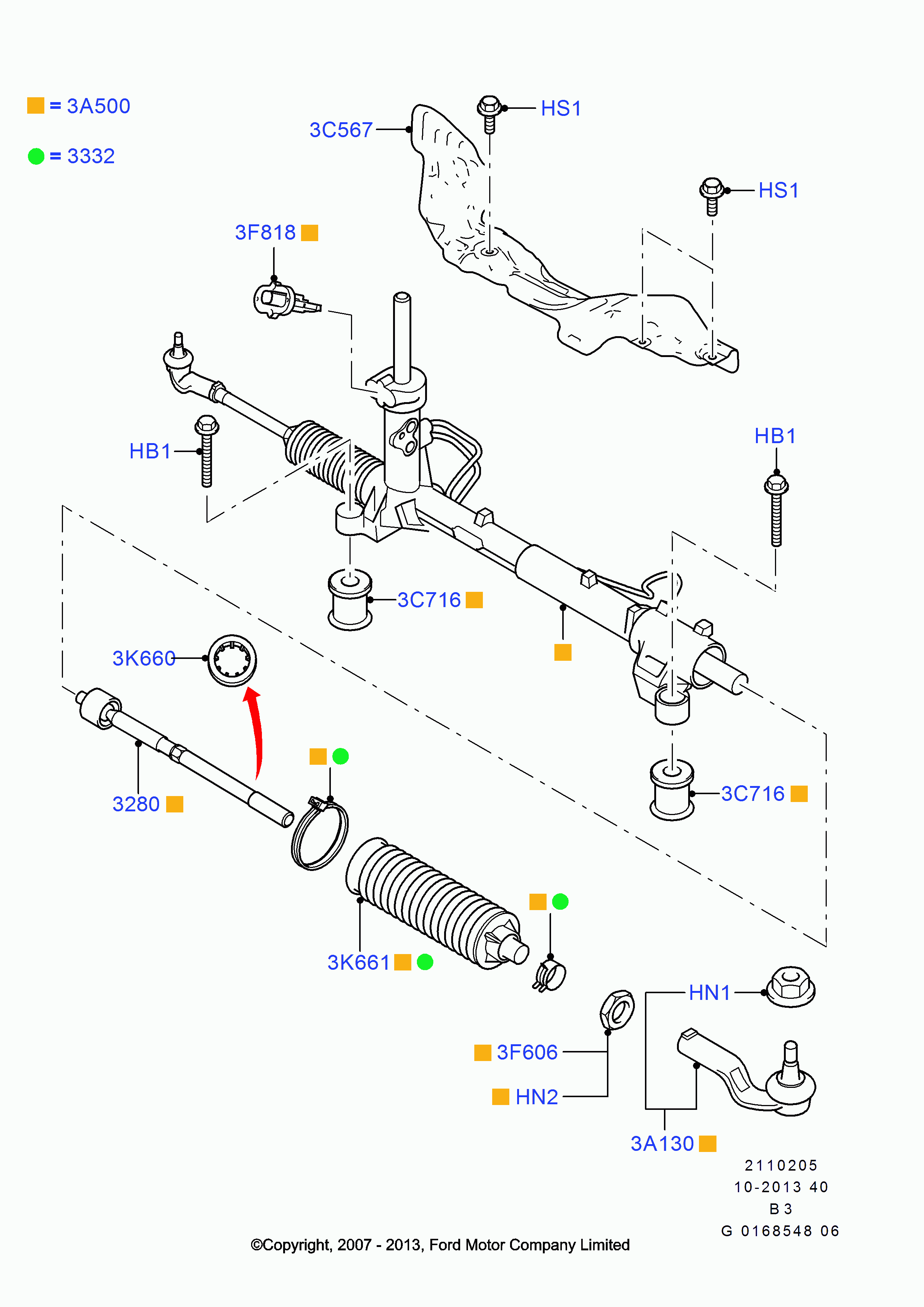 FORD 1 334 215 - Kaitsekummikomplekt,rooliseade onlydrive.pro