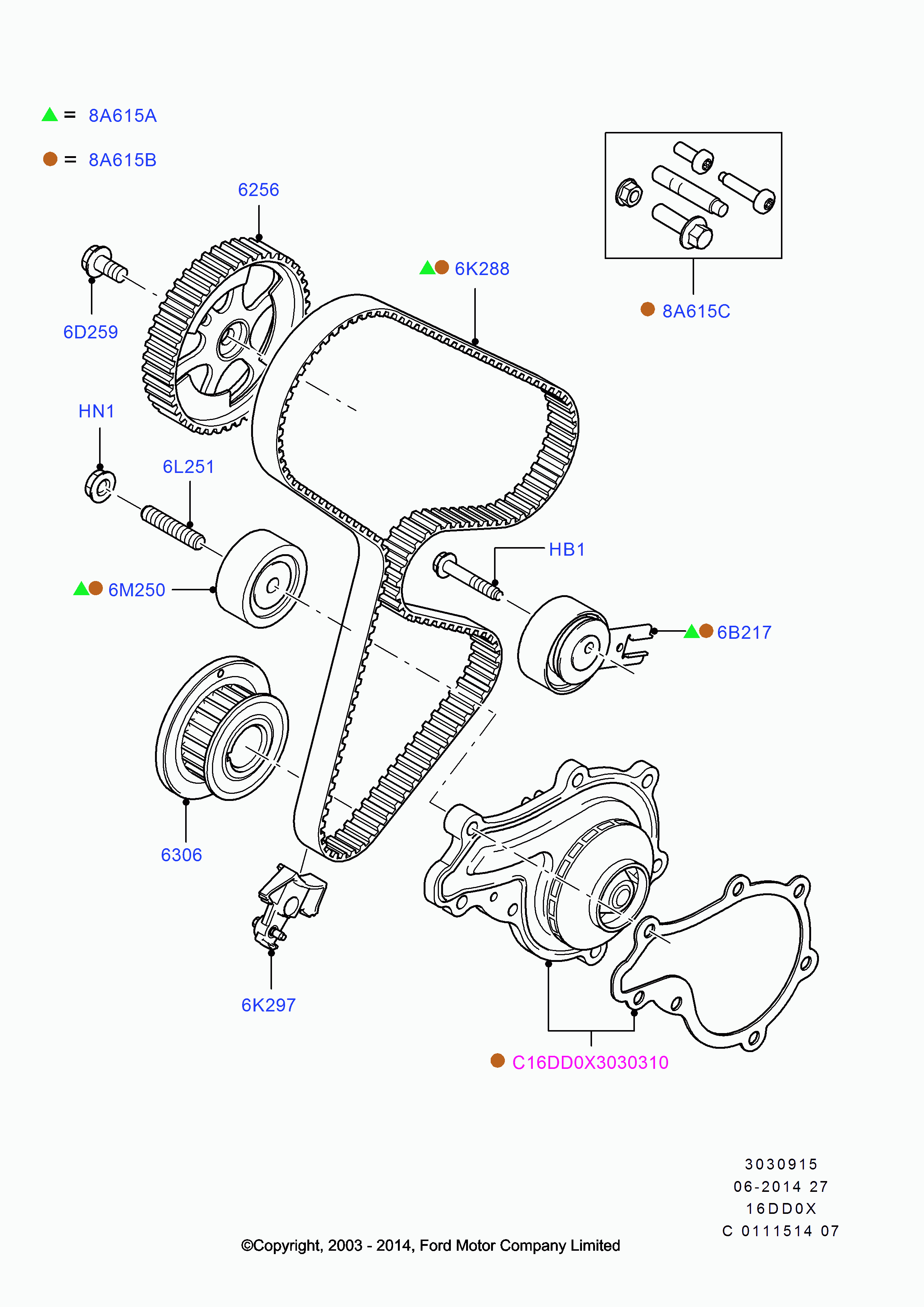 FORD 1446648 - Paskirstymo diržo komplektas onlydrive.pro