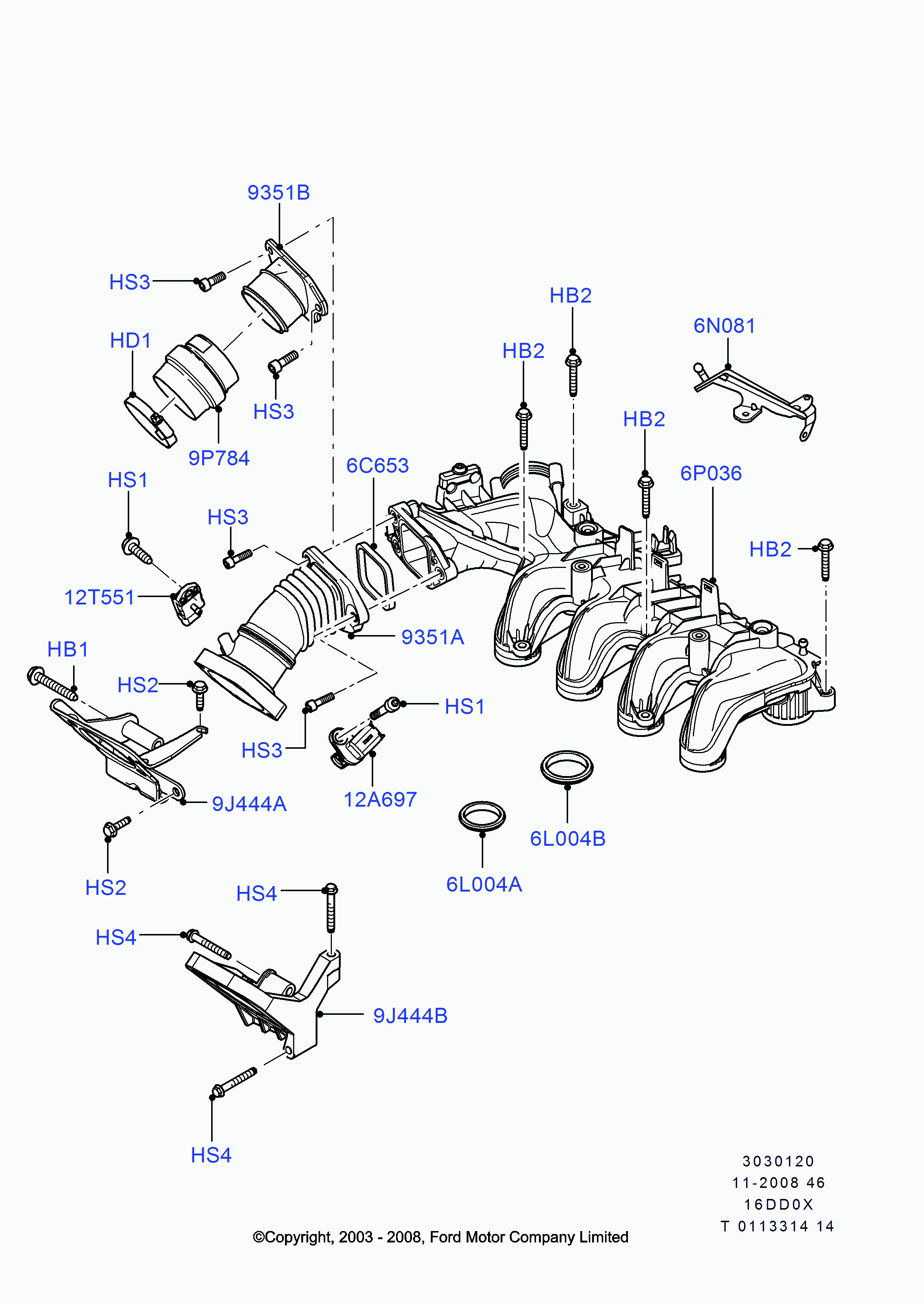 FORD 1 254 376 - Tarpiklis, įsiurbimo kolektorius onlydrive.pro