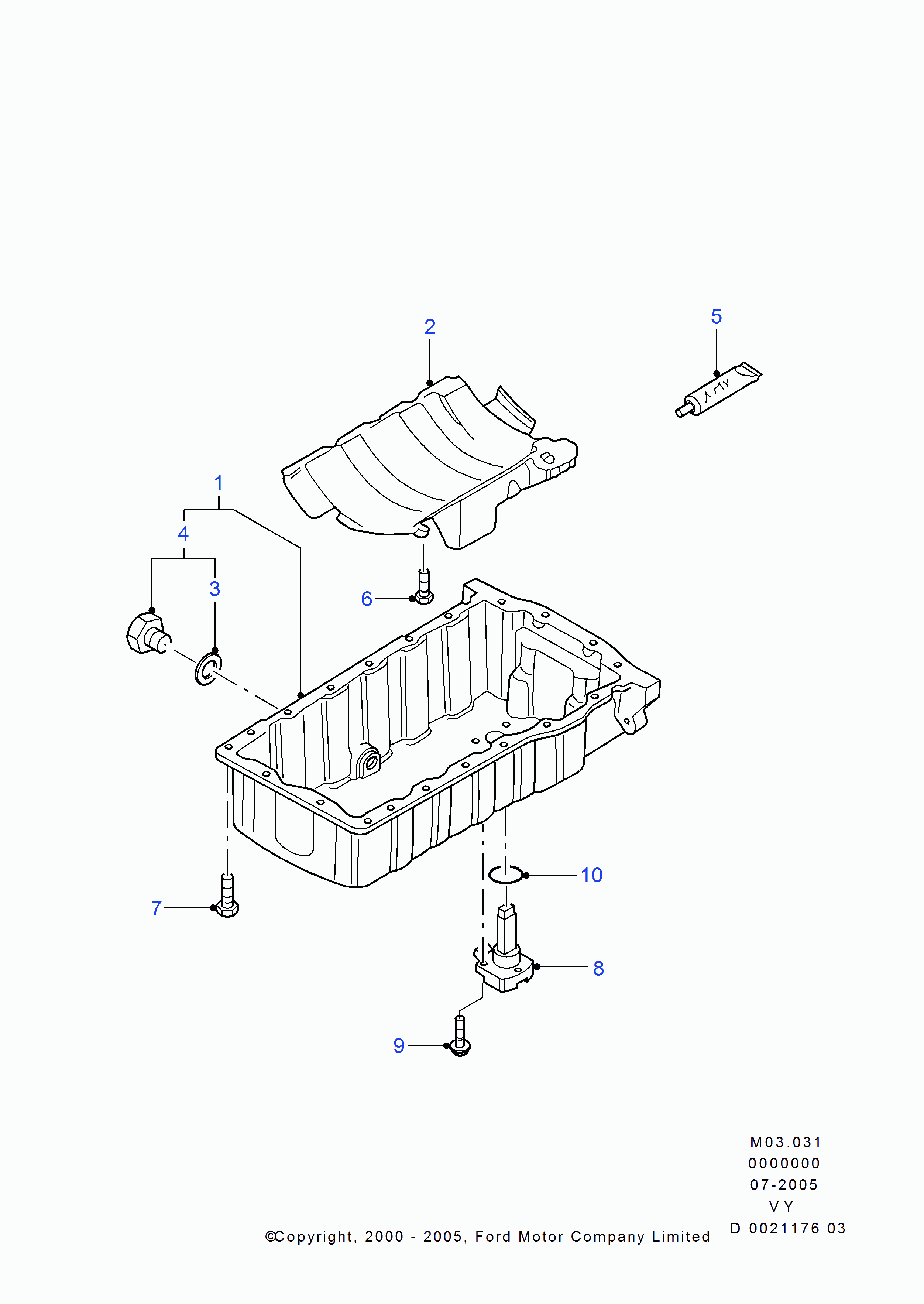 FORD 1 122 157 - Oil sump onlydrive.pro