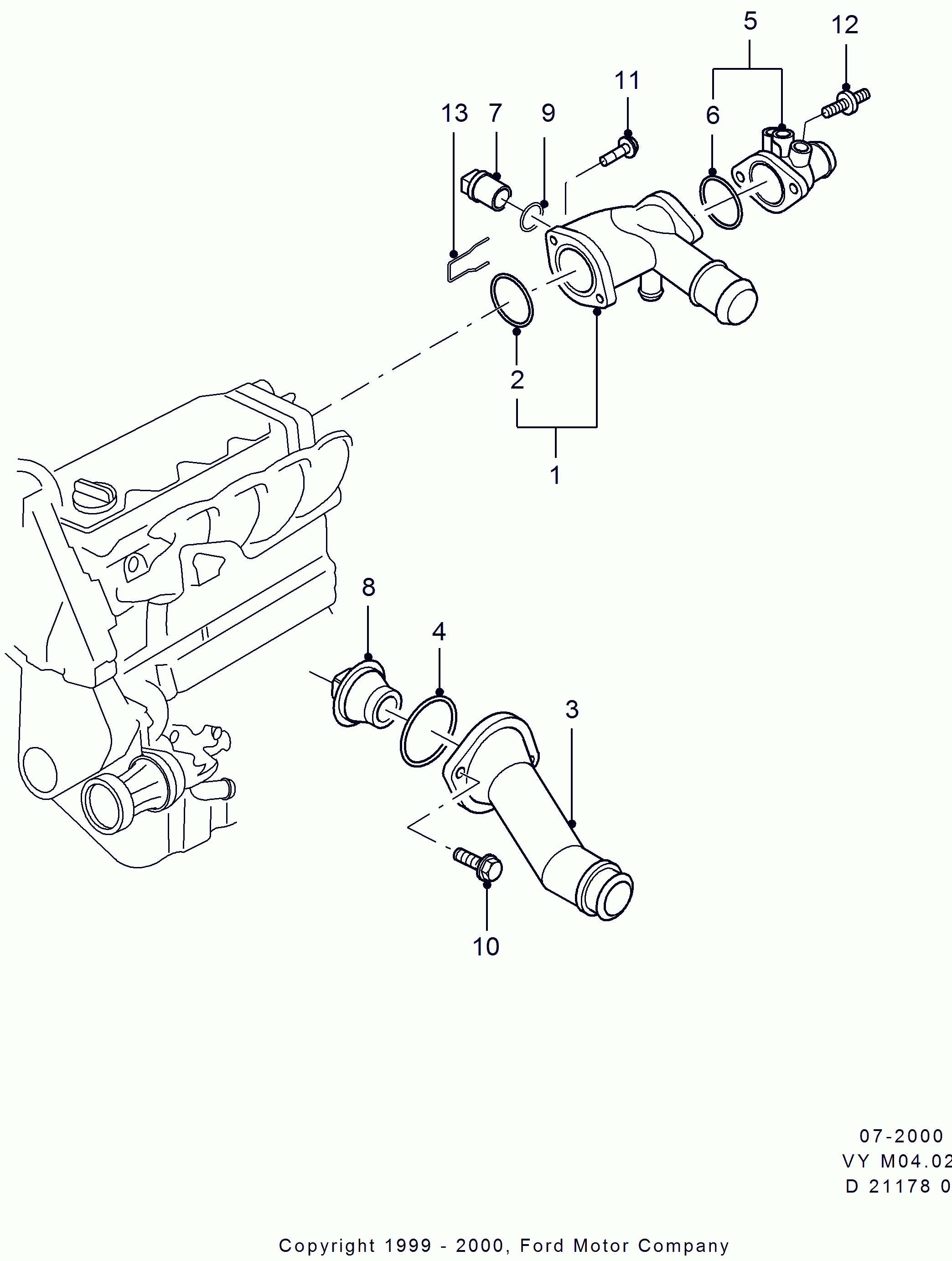 FORD 1 096 699 - Coolant thermostat / housing onlydrive.pro