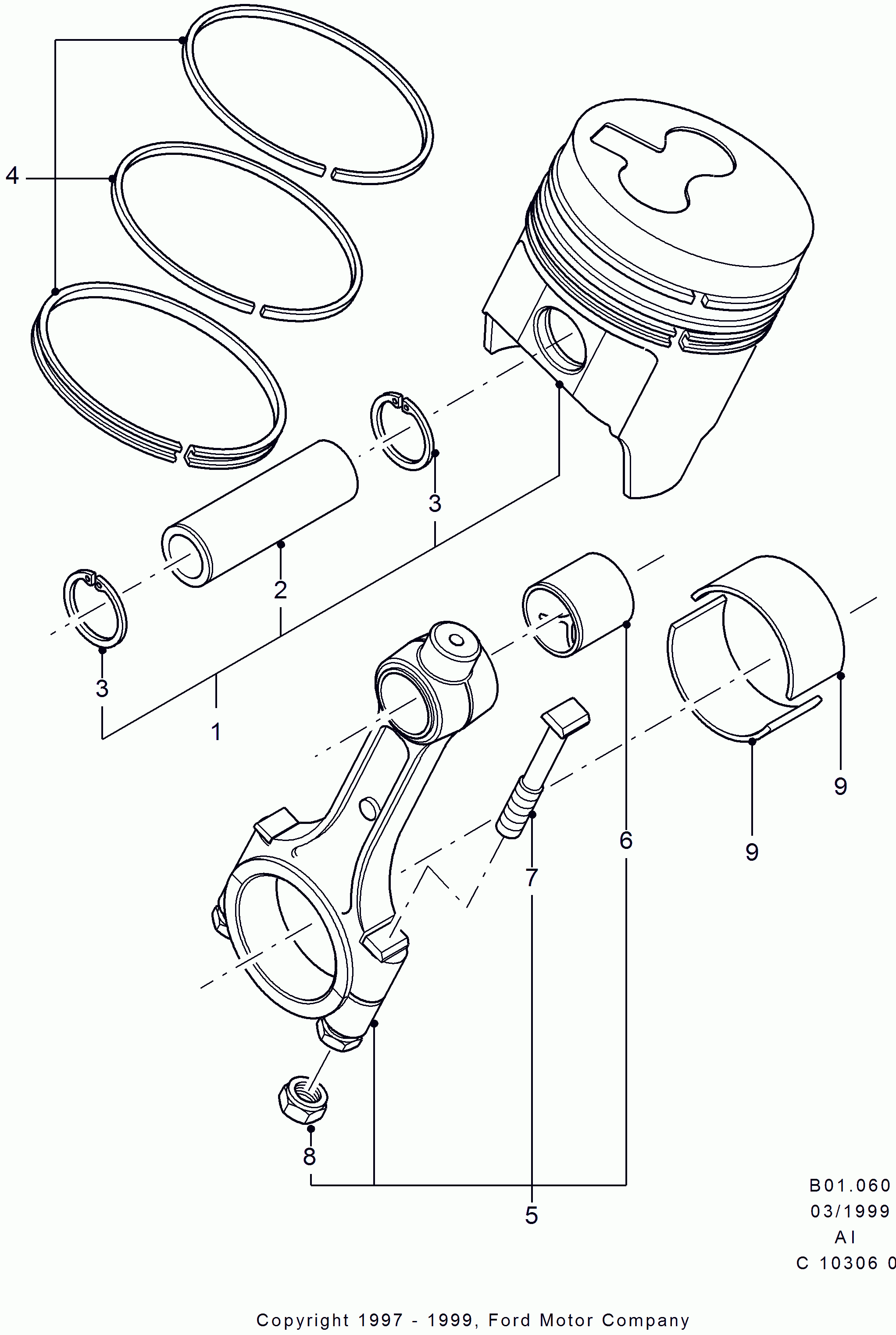 FORD 1019713 - Piston onlydrive.pro