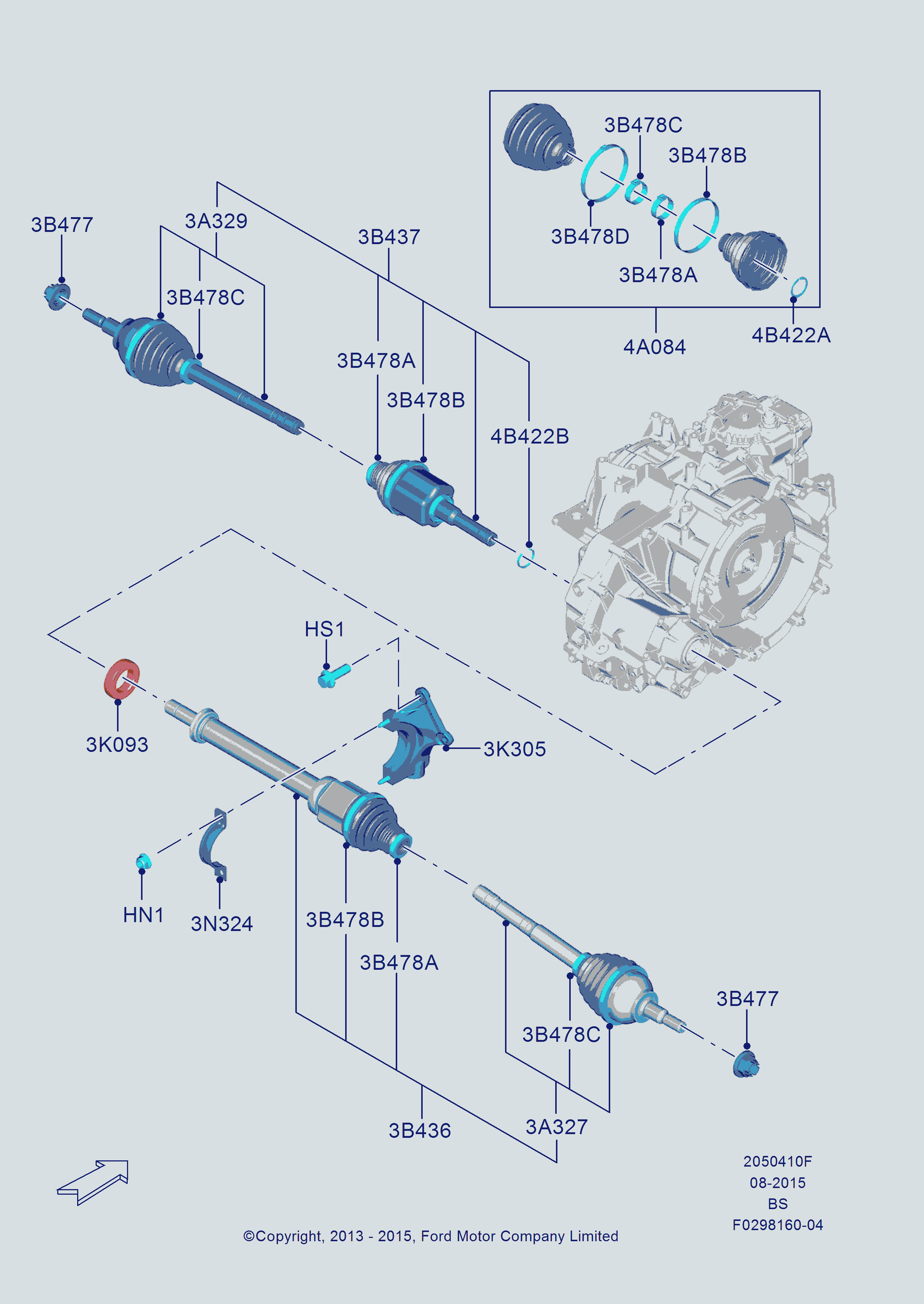 FORD 1797215 - Шарнирный комплект, ШРУС, приводной вал onlydrive.pro