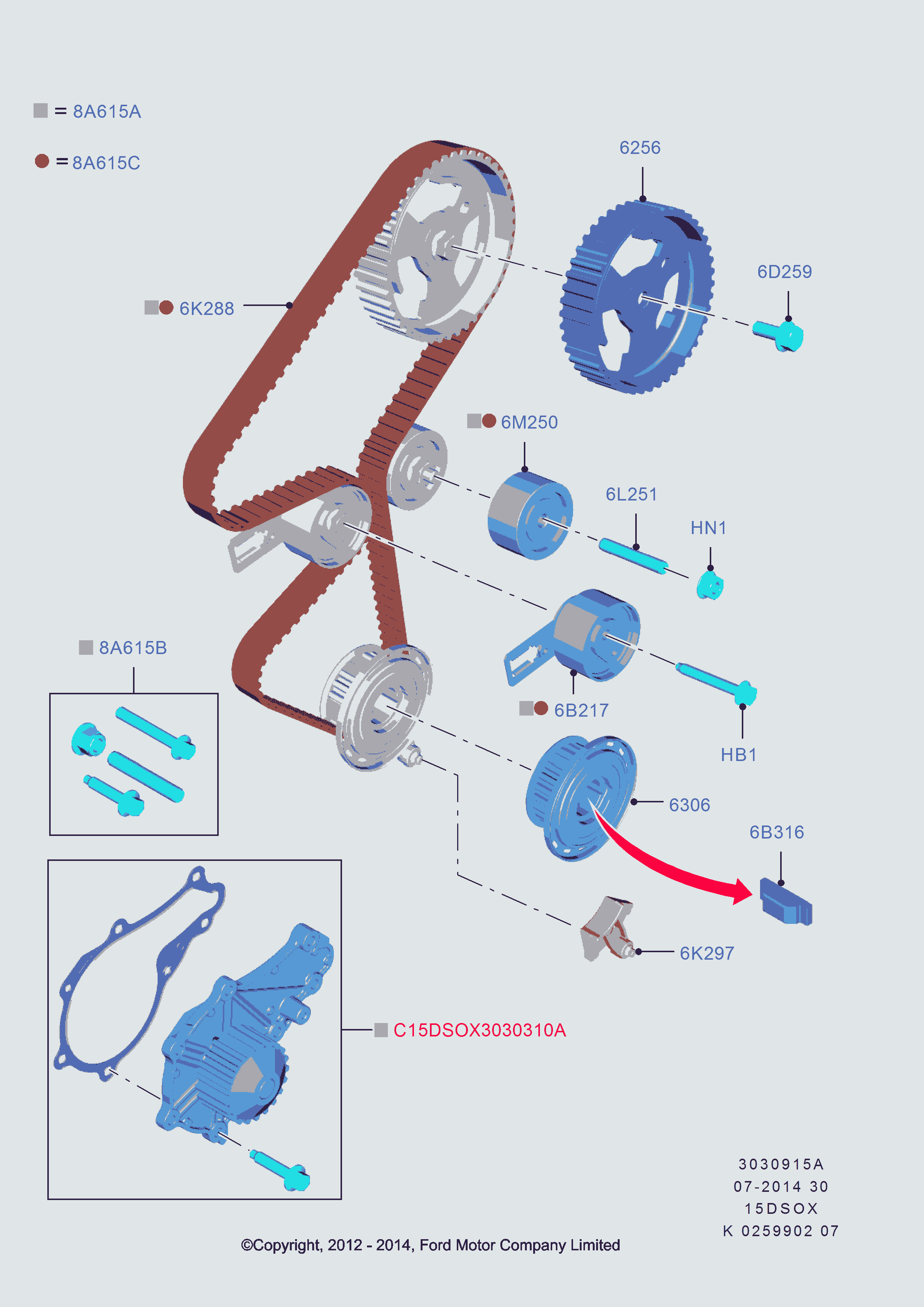 FORD 1782087 - Натяжной ролик, зубчатый ремень ГРМ onlydrive.pro