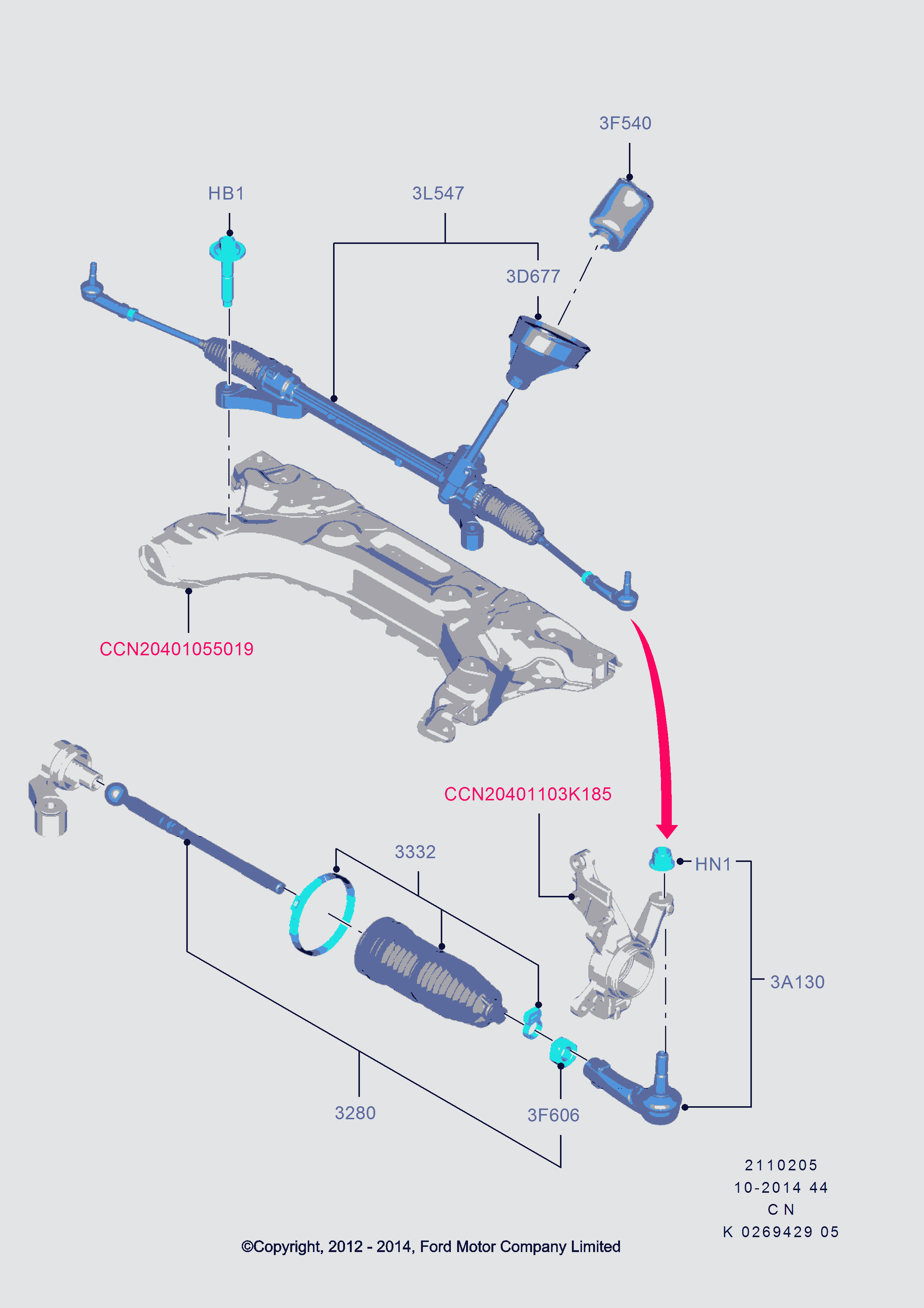 FORD 1545457 - Vidinė skersinė vairo trauklė onlydrive.pro