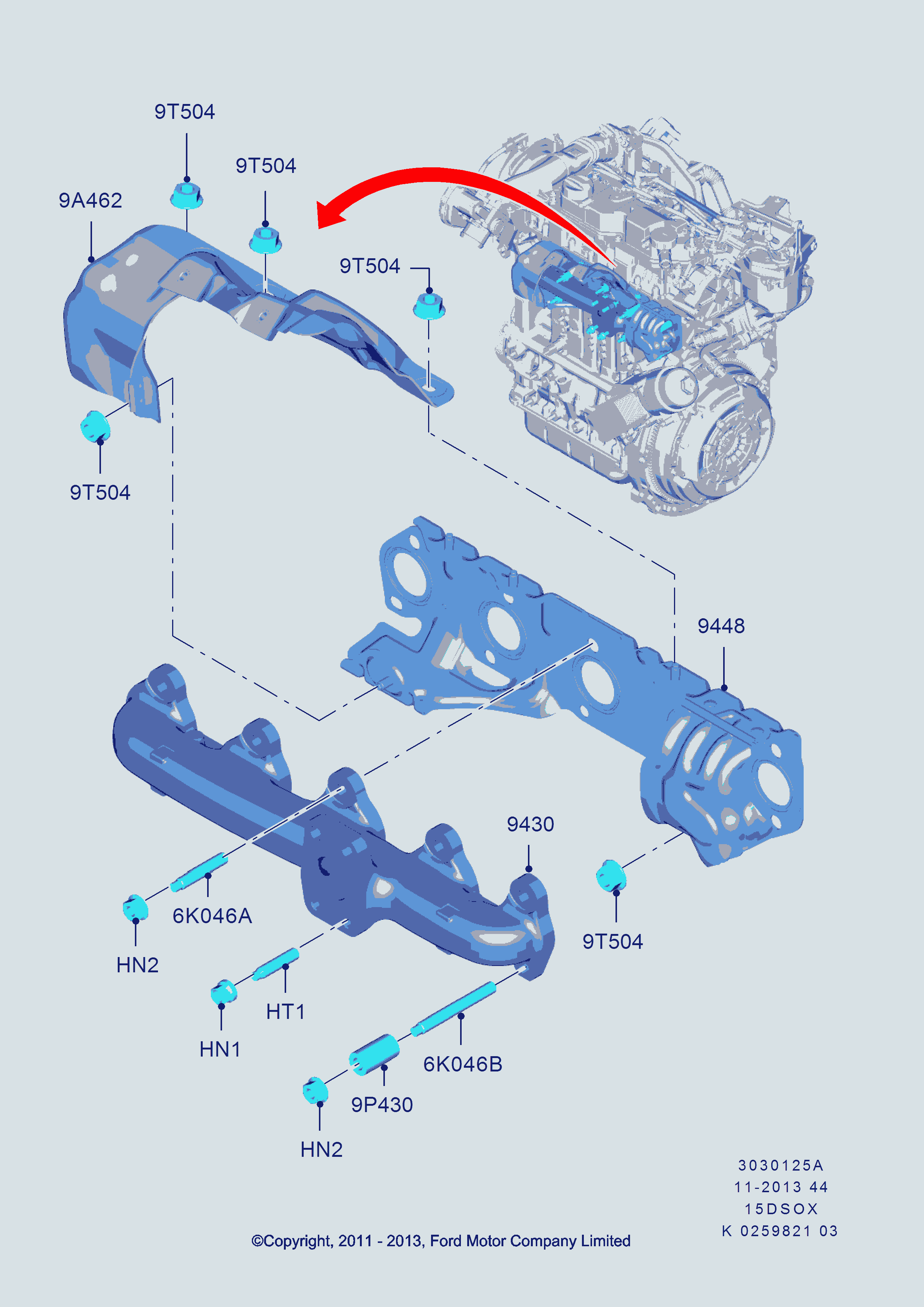 FORD 1448187 - Uzgrieznis, Izplūdes kolektors onlydrive.pro