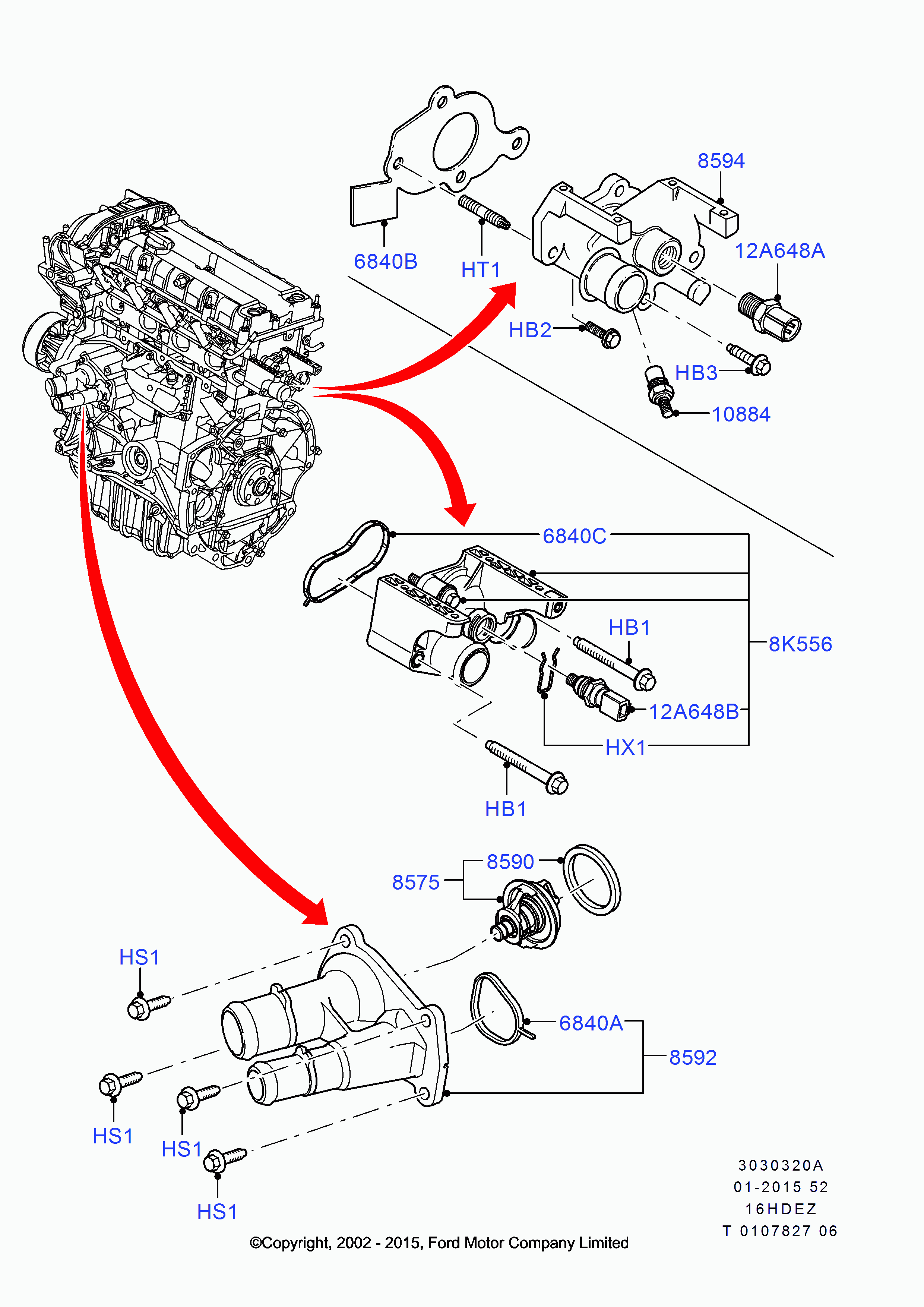 FORD 1 306 001 - Termostatas, aušinimo skystis onlydrive.pro